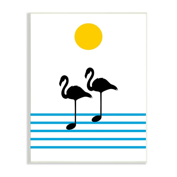 Stupell Industries Morning Sound Flamingo Silhouettes Music Chart Abstraction Beauty & Fashion Painting Unframed Art Print Wall Art, 13 x 19