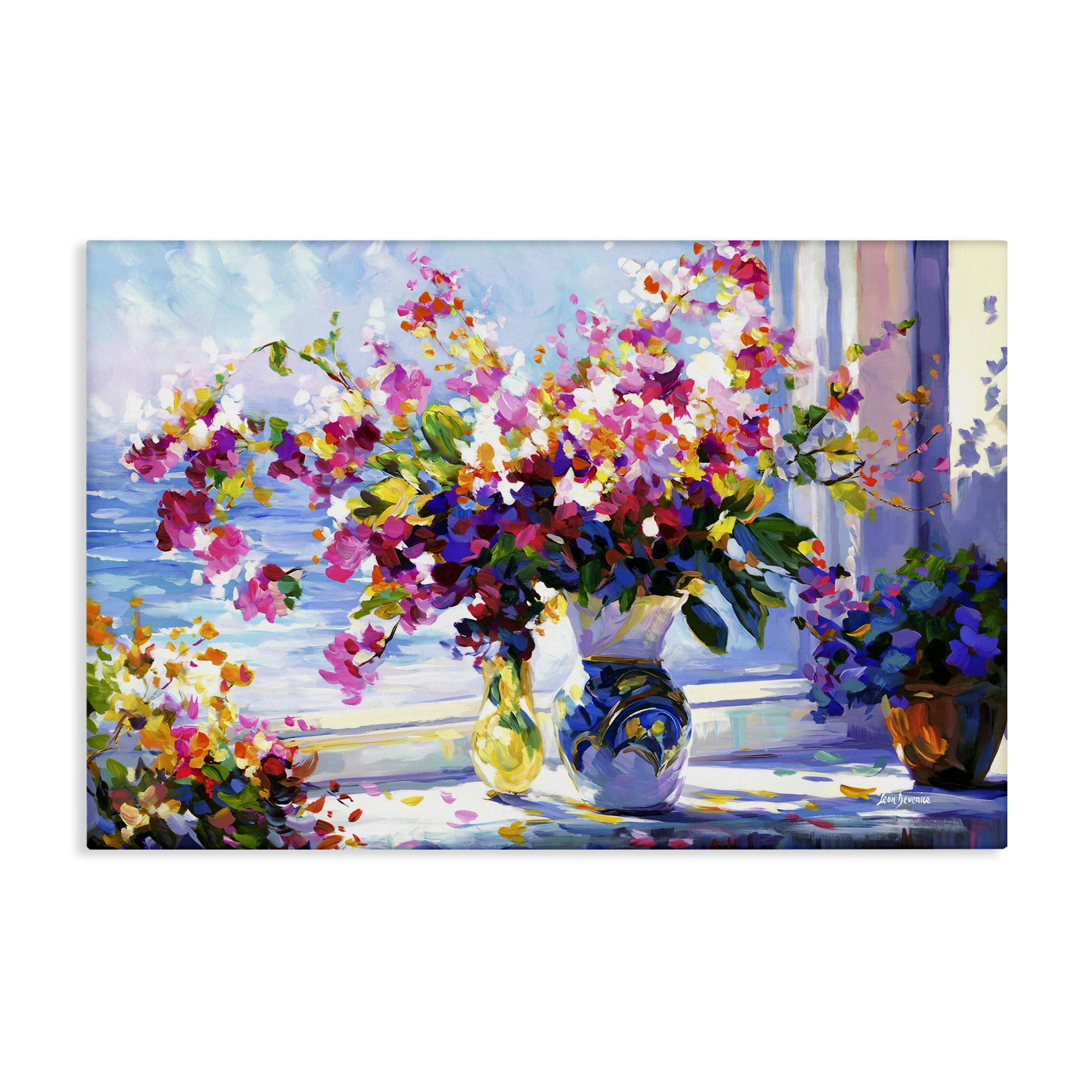 Stupell Industries Morning Sun Blooms Botanical & Floral Painting Gallery Wrapped Canvas Art Print Wall Art, 24 x 16