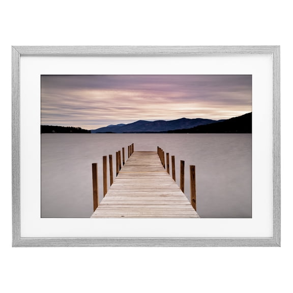 Stupell Industries Morning View Over Dock Gray Framed Print Under Glass design by Michael Iacobellis, 17 x 23