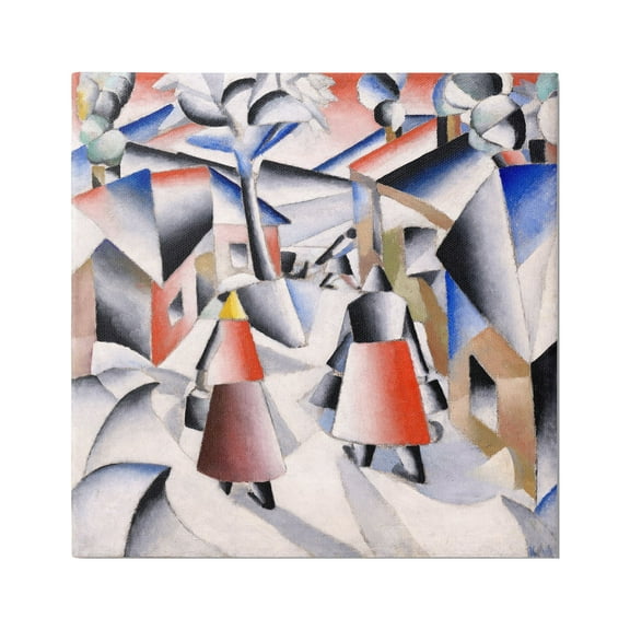 Stupell Industries Morning in Village after Snowstorm Abstract Kazimir Malevich Painting Painting Gallery Wrapped Canvas Print Wall Art, Design by one1000paintings