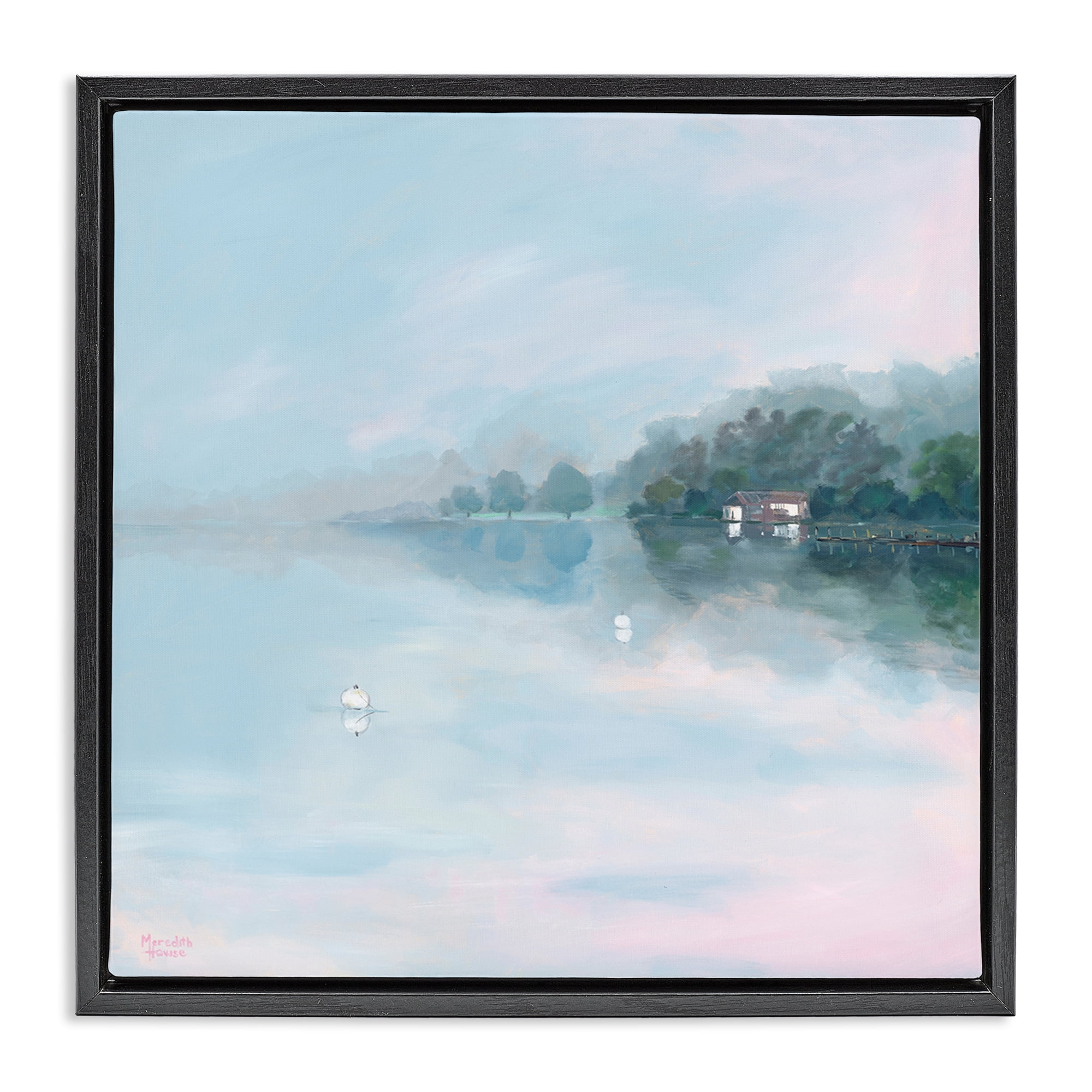 Stupell Industries Morning at Lake Windermere Black Framed Floater Canvas Wall Art, design by Meredith Howse