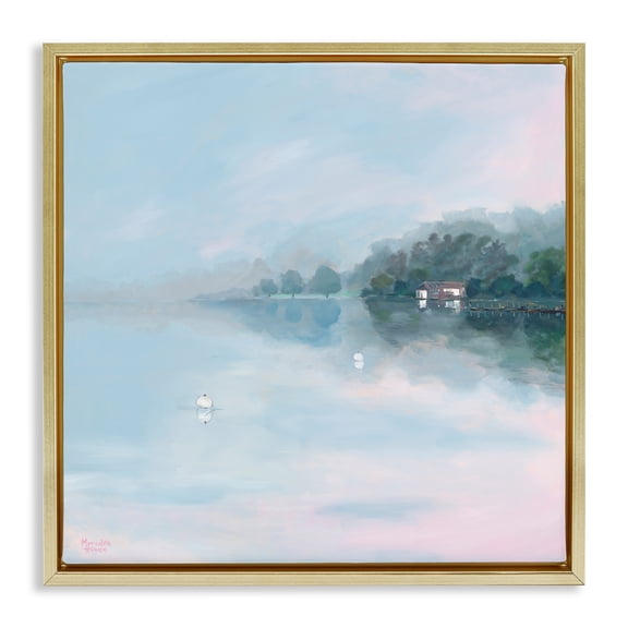 Stupell Industries Morning at Lake Windermere Gold Framed Floater Canvas Wall Art, design by Meredith Howse