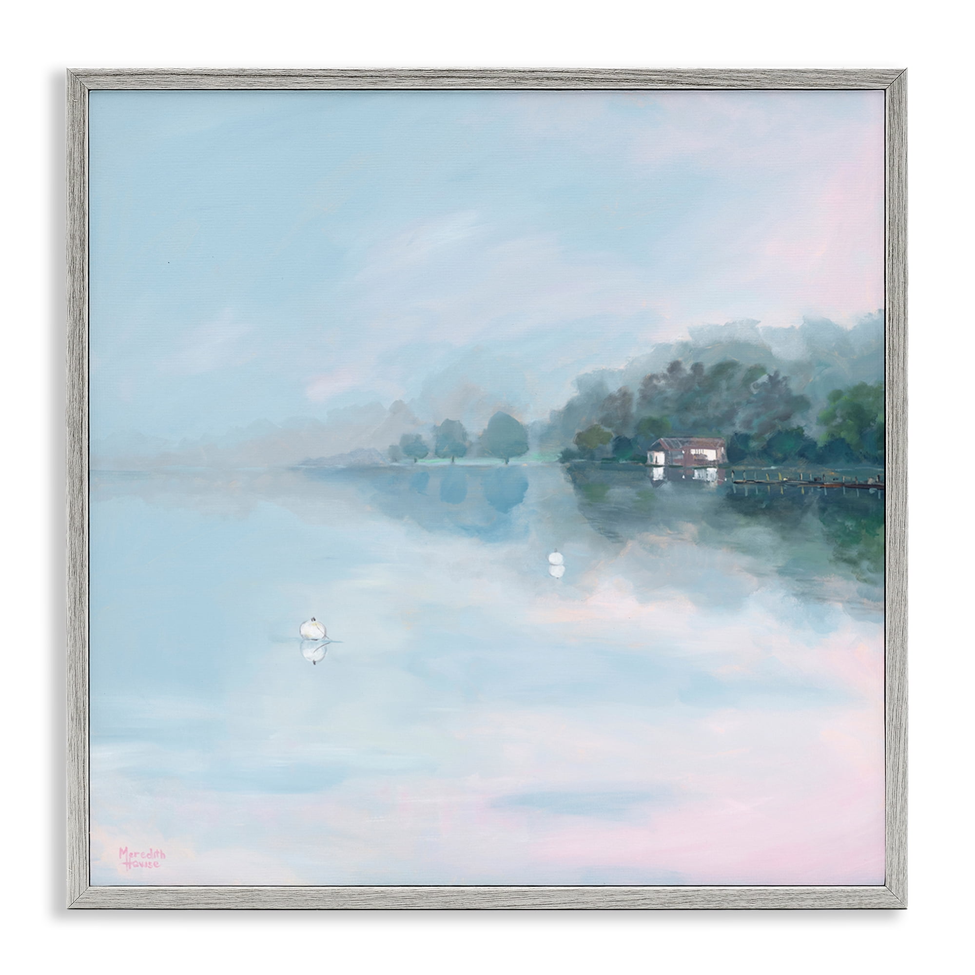Stupell Industries Morning at Lake Windermere Gray Framed Giclee Art, design by Meredith Howse
