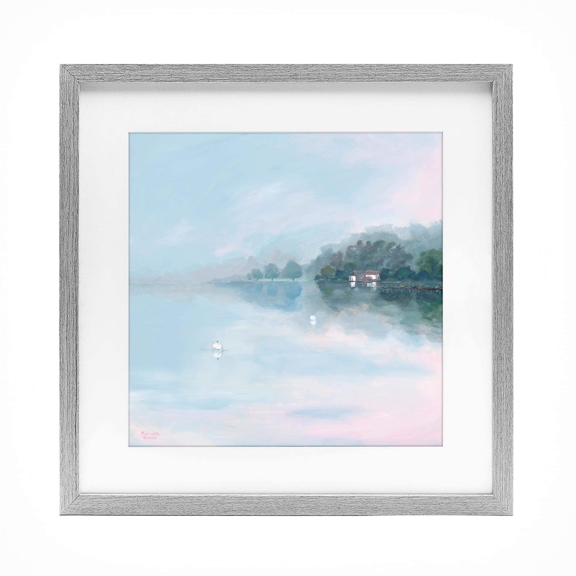 Stupell Industries Morning at Lake Windermere Gray Framed Print Under Glass, design by Meredith Howse