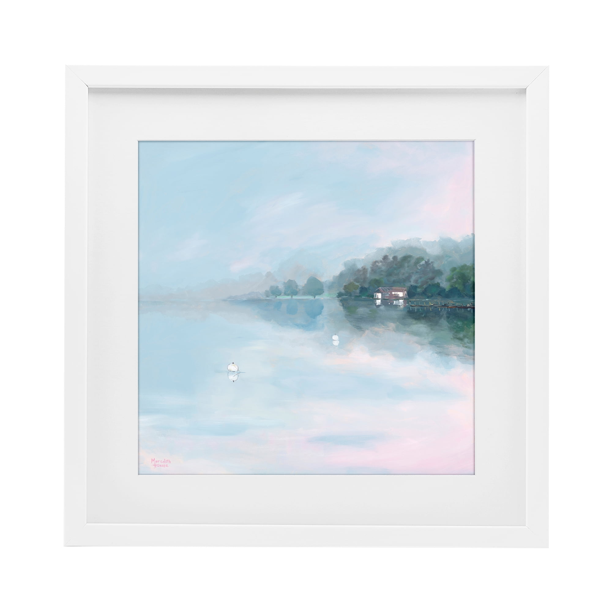 Stupell Industries Morning at Lake Windermere White Framed Print Under Glass, design by Meredith Howse