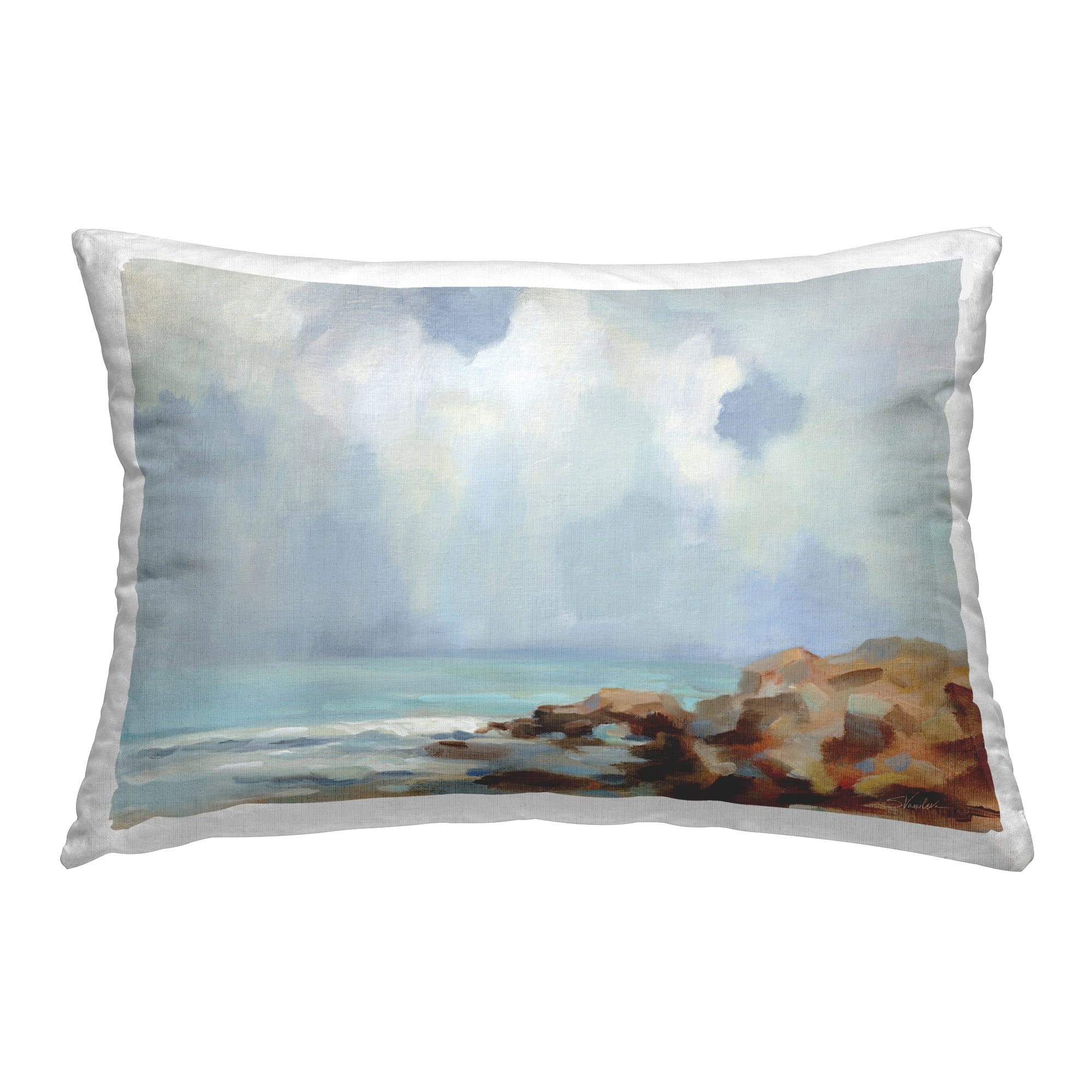 Stupell Industries Morning at Stone Beach Decorative Printed Throw Pillow Design by Silvia Vassileva.