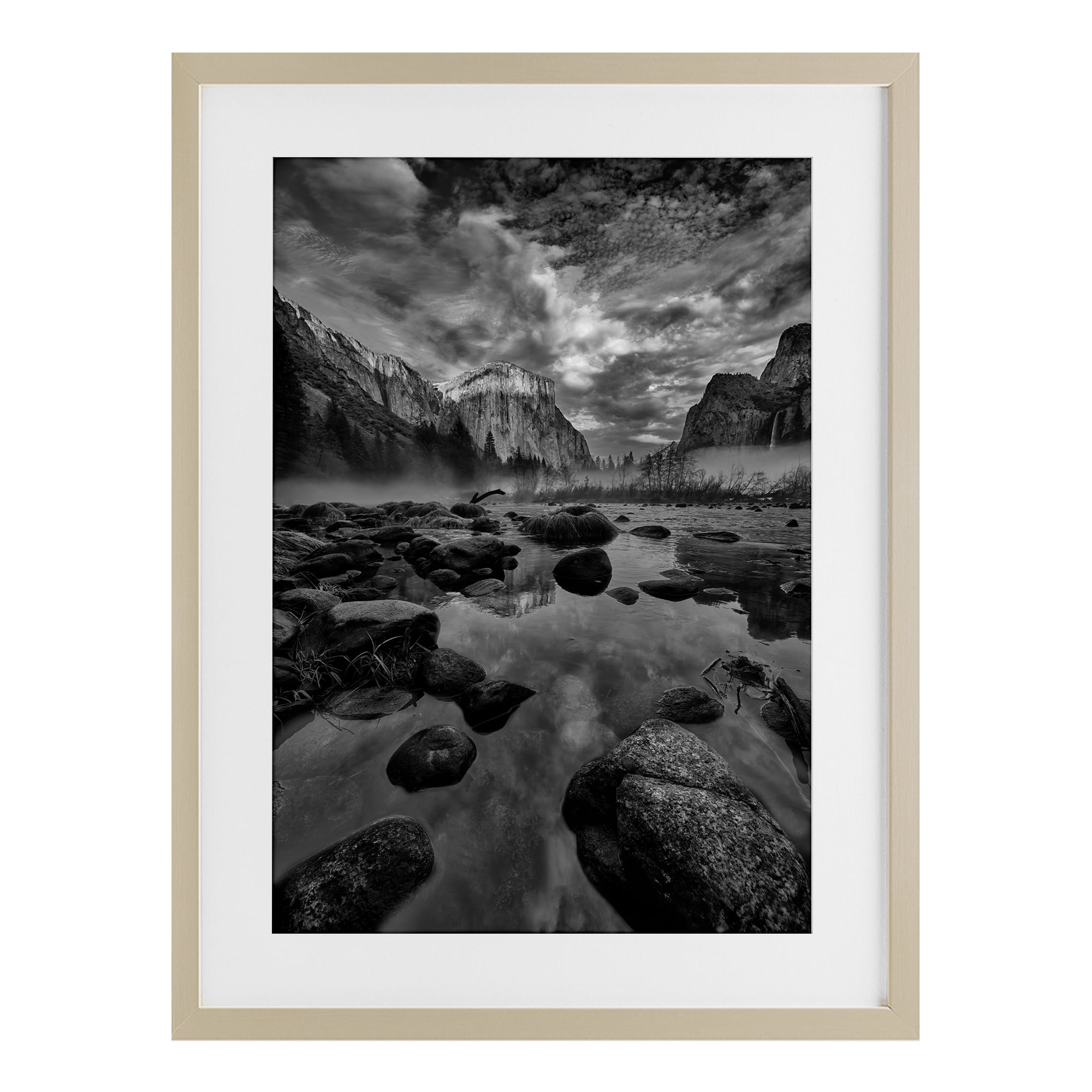 Stupell Industries Morning in Yosemite Valley Birch Framed Print Under Glass, design by Jon Evan