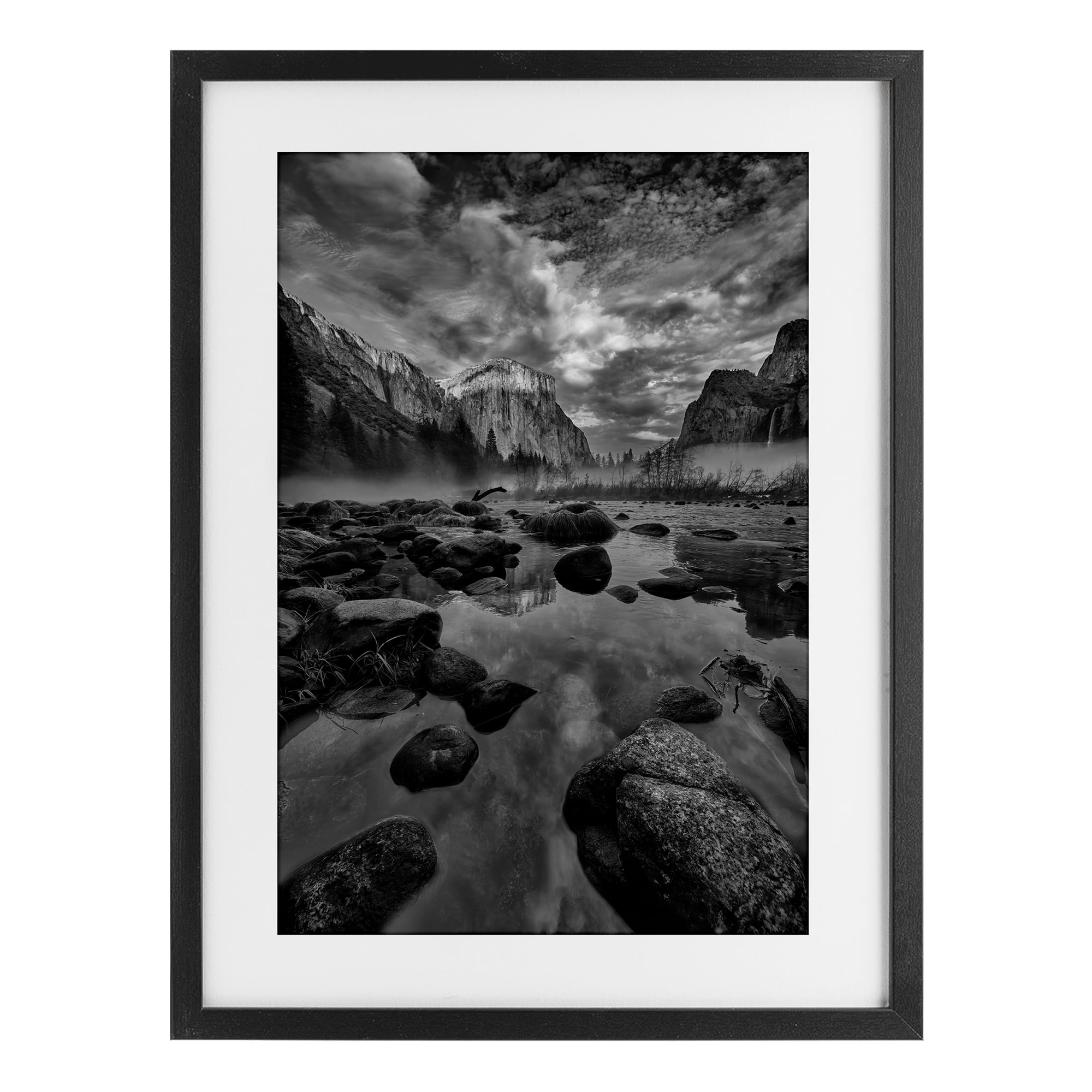Stupell Industries Morning in Yosemite Valley Black Framed Print Under Glass, design by Jon Evan