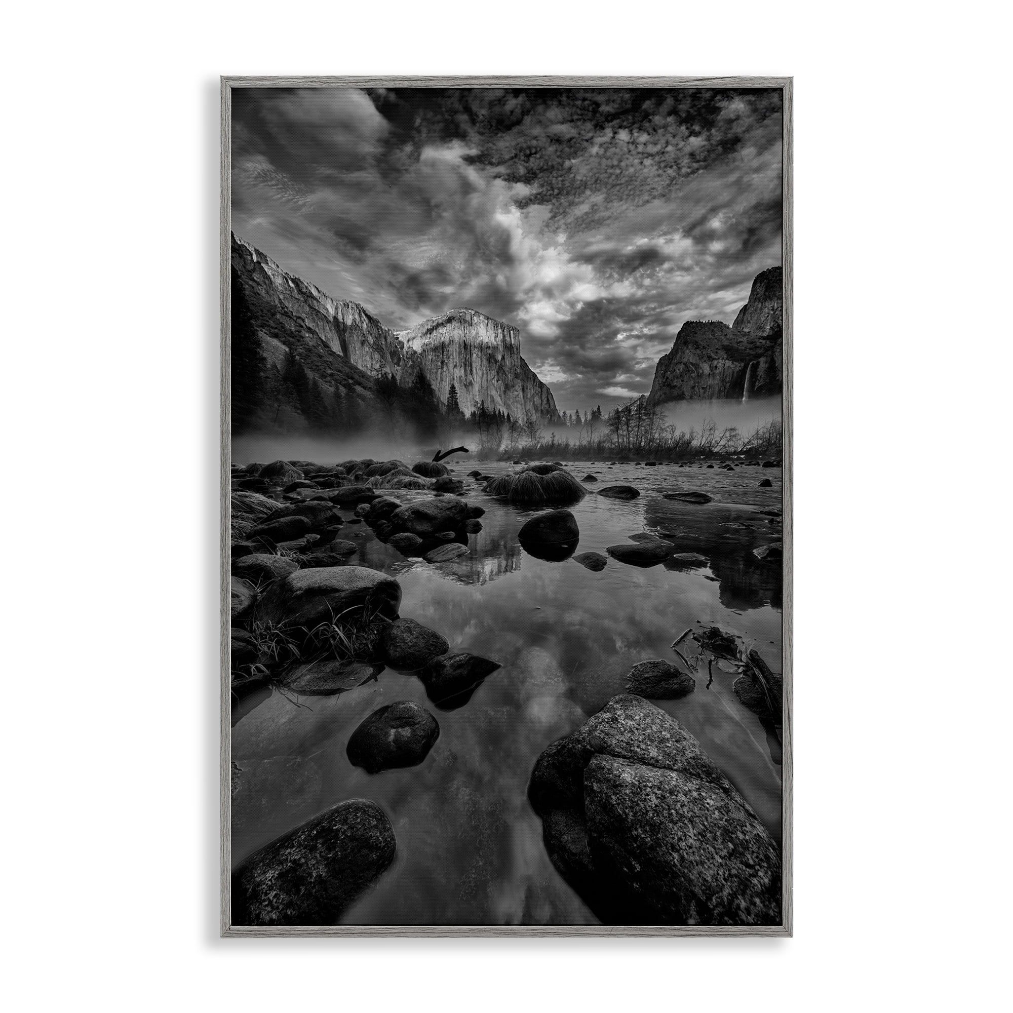 Stupell Industries Morning in Yosemite Valley Gray Framed Giclee Art, design by Jon Evan