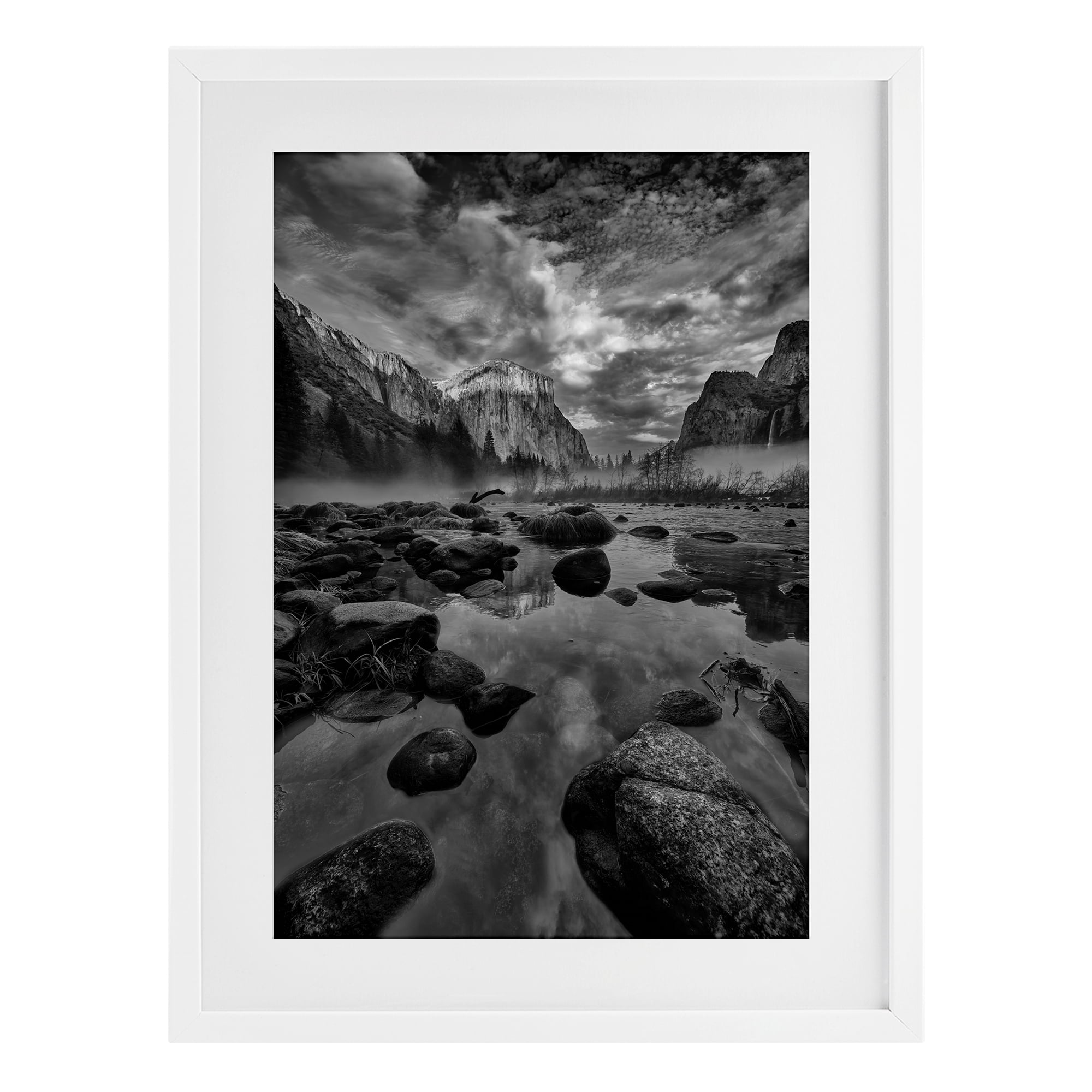 Stupell Industries Morning in Yosemite Valley White Framed Print Under Glass, design by Jon Evan
