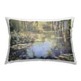 thumbnail image 1 of Stupell Industries Morning on Lily Pond 14" x 20" Landscape & Nature Print Polyester Throw Pillow, Zip Closure 1 Count, 1 of 6