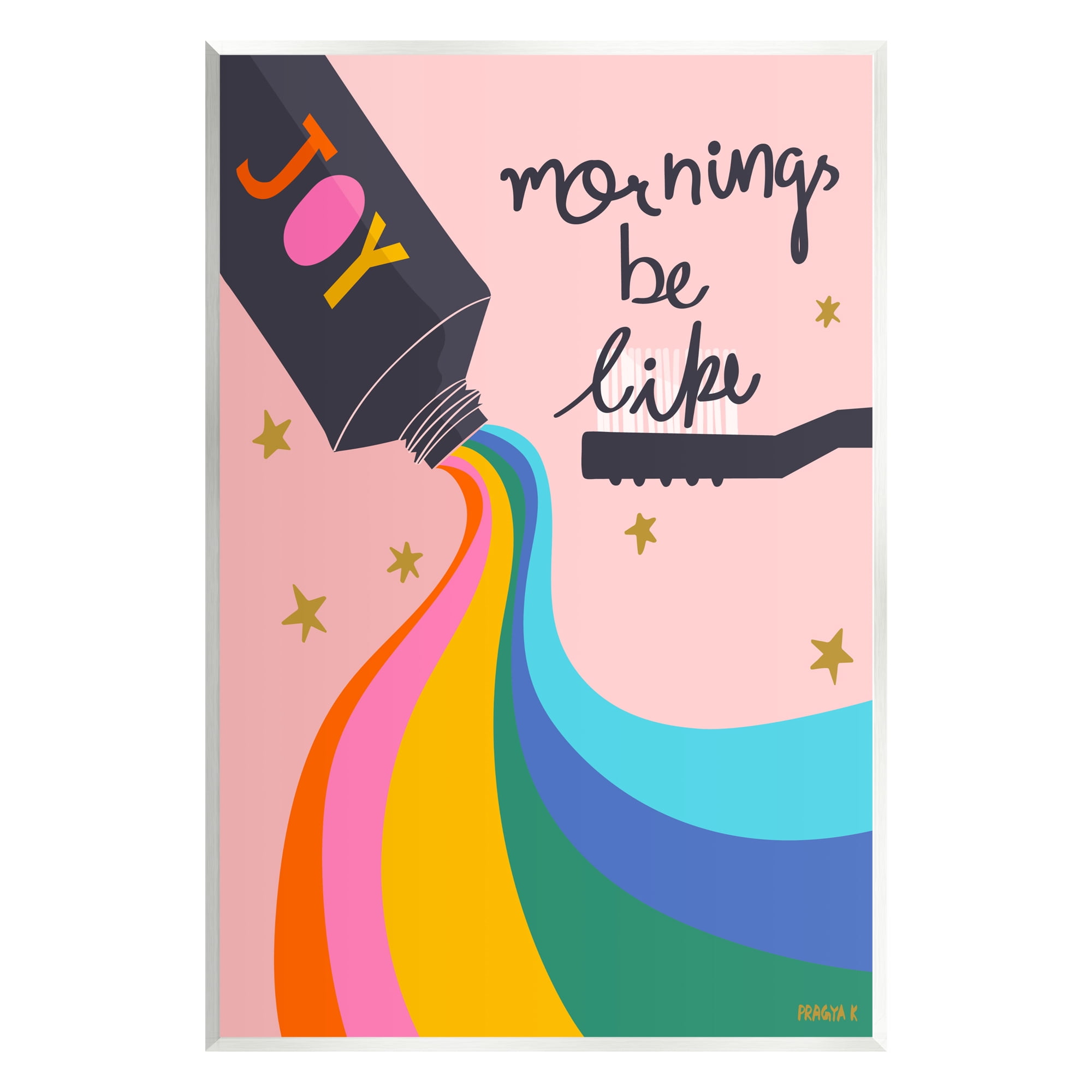Stupell Industries Mornings Be Like Bathroom Inspirational Painting Unframed Art Print Wall Art, 13 x 19