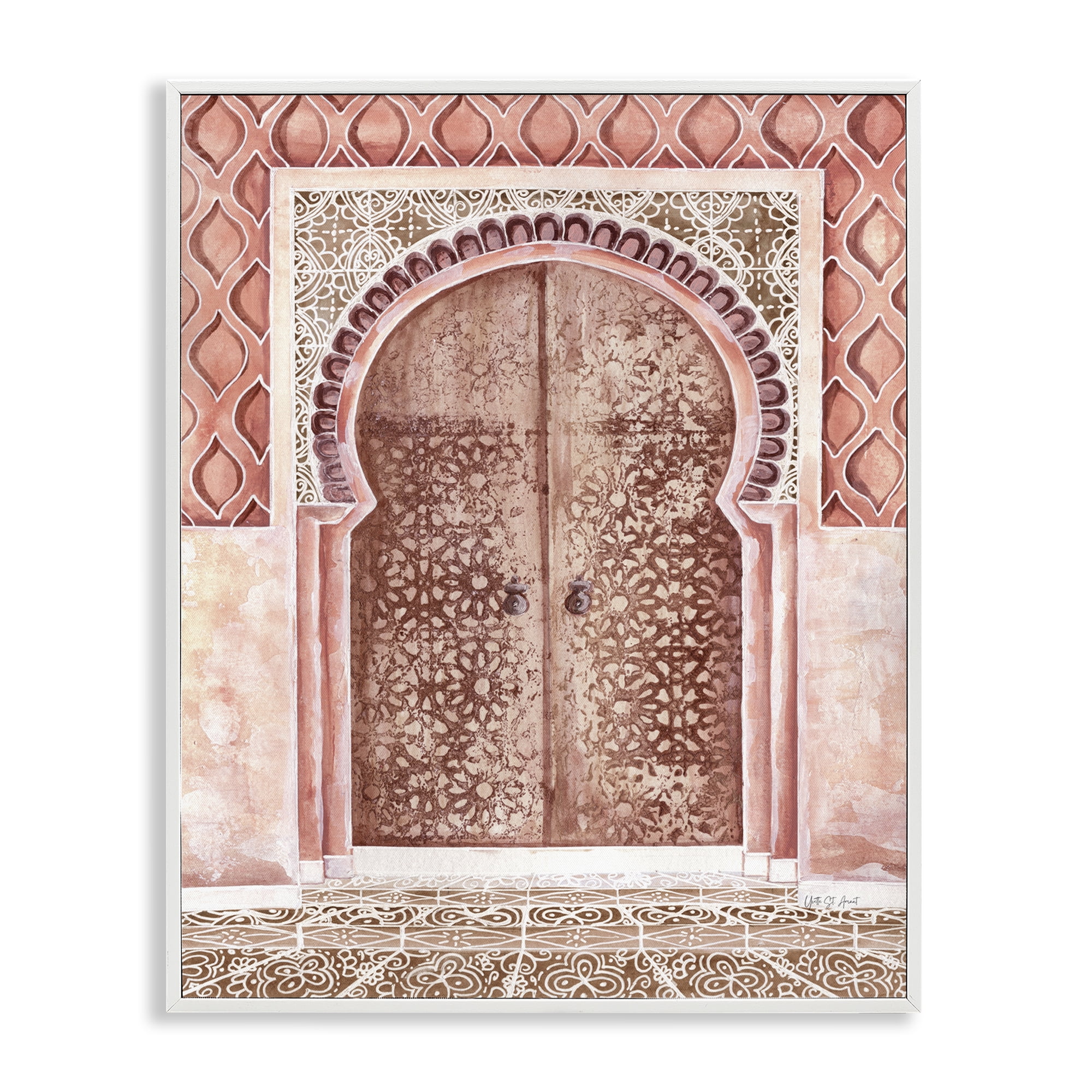 Stupell Industries Moroccan Entrance Architecture Buildings & Architecture Painting White Framed Art Print Wall Art, 11 x 14