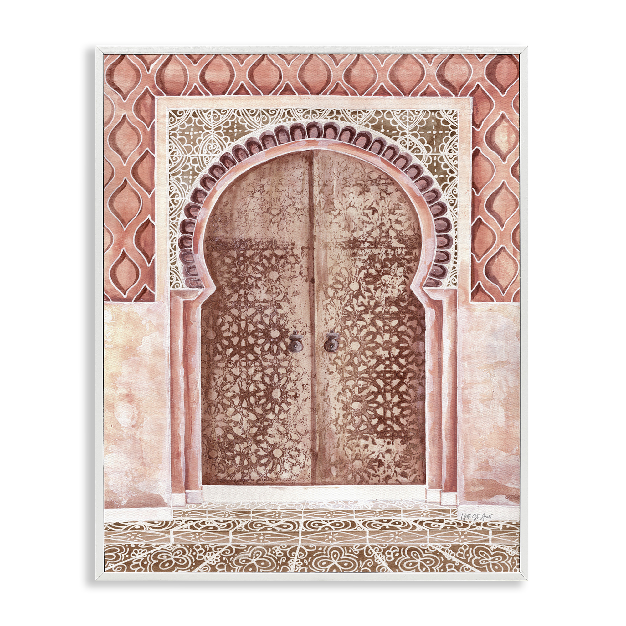 Stupell Industries Moroccan Entrance Architecture Buildings & Architecture Painting White Framed Art Print Wall Art, 16 x 20