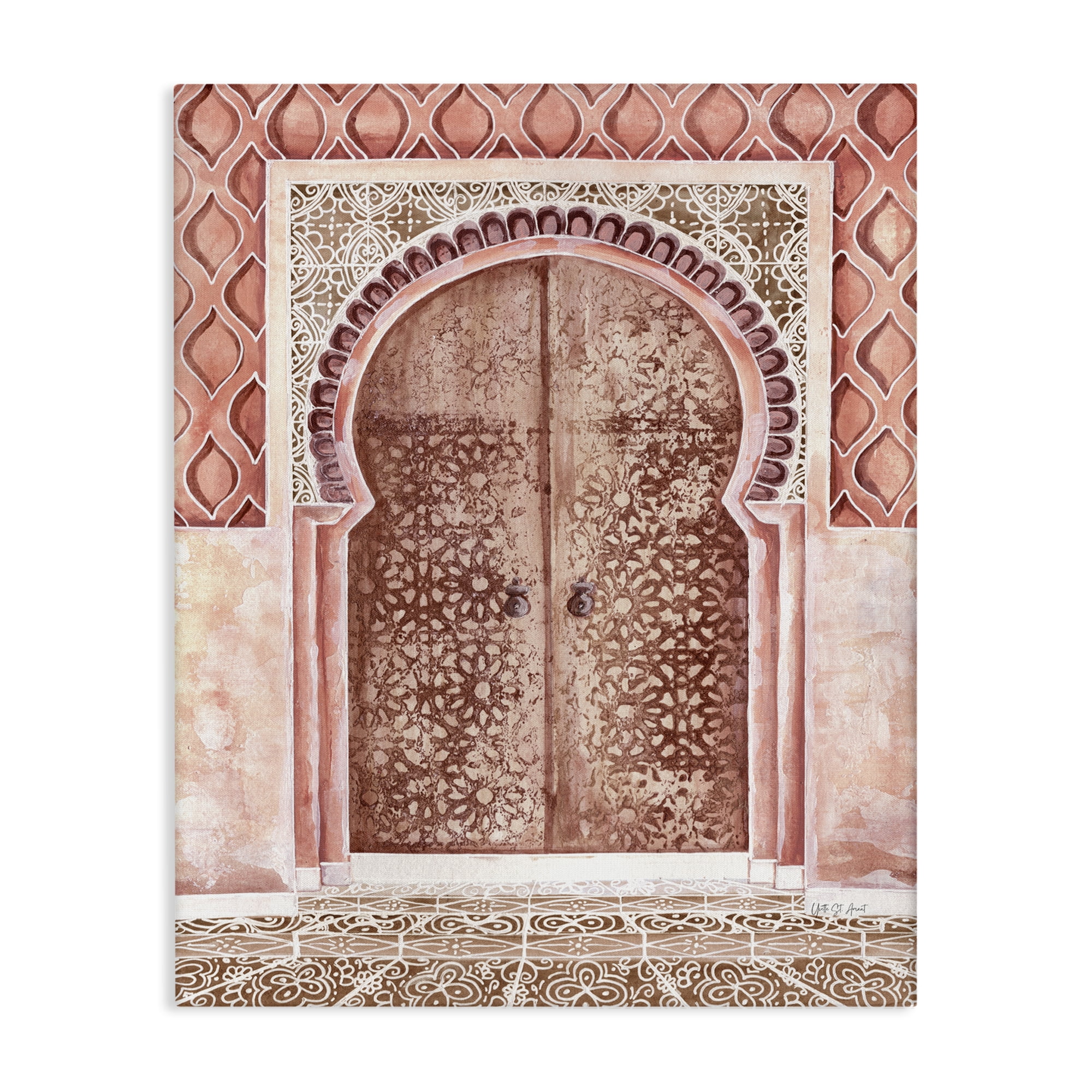 Stupell Industries Moroccan Entrance Architecture Buildings & Architecture Painting Wrapped Canvas Art Print Wall Art, 30 x 40