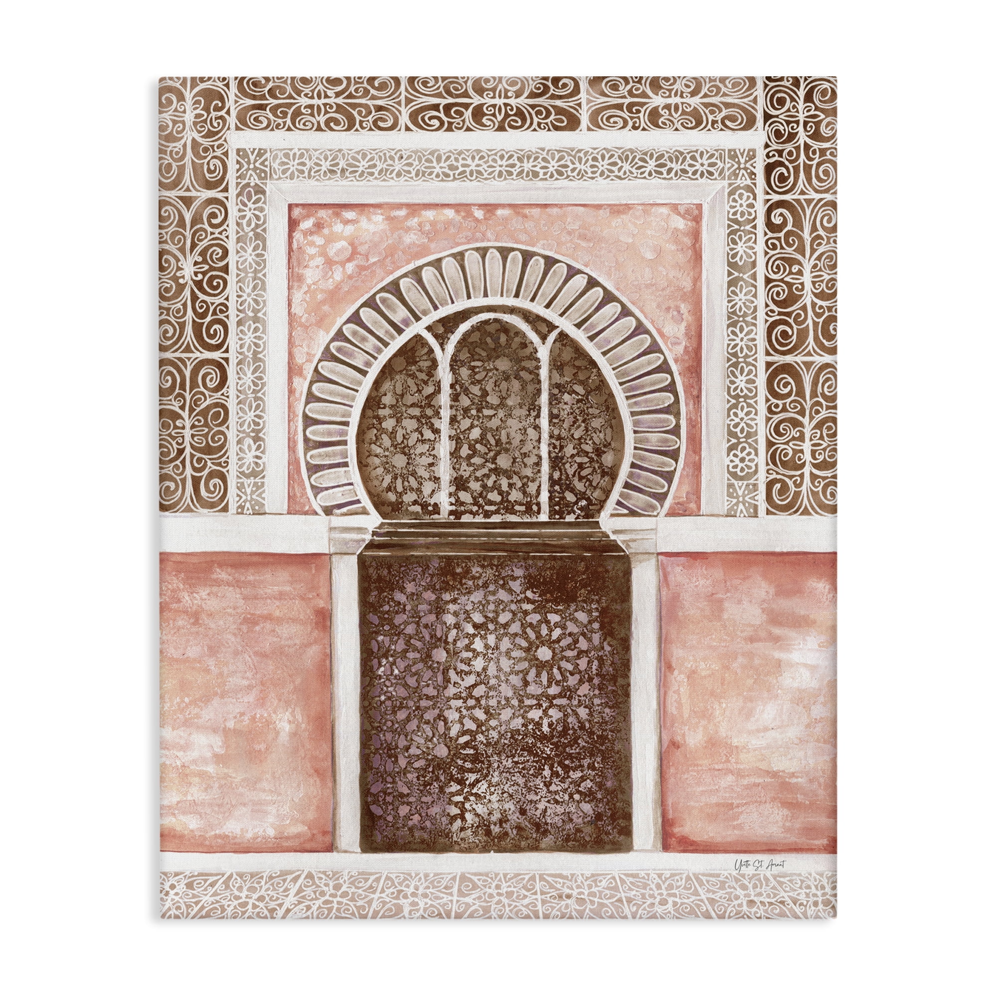 Stupell Industries Moroccan Tiled Alcove Buildings & Architecture Painting Wrapped Canvas Art Print Wall Art, 30 x 40