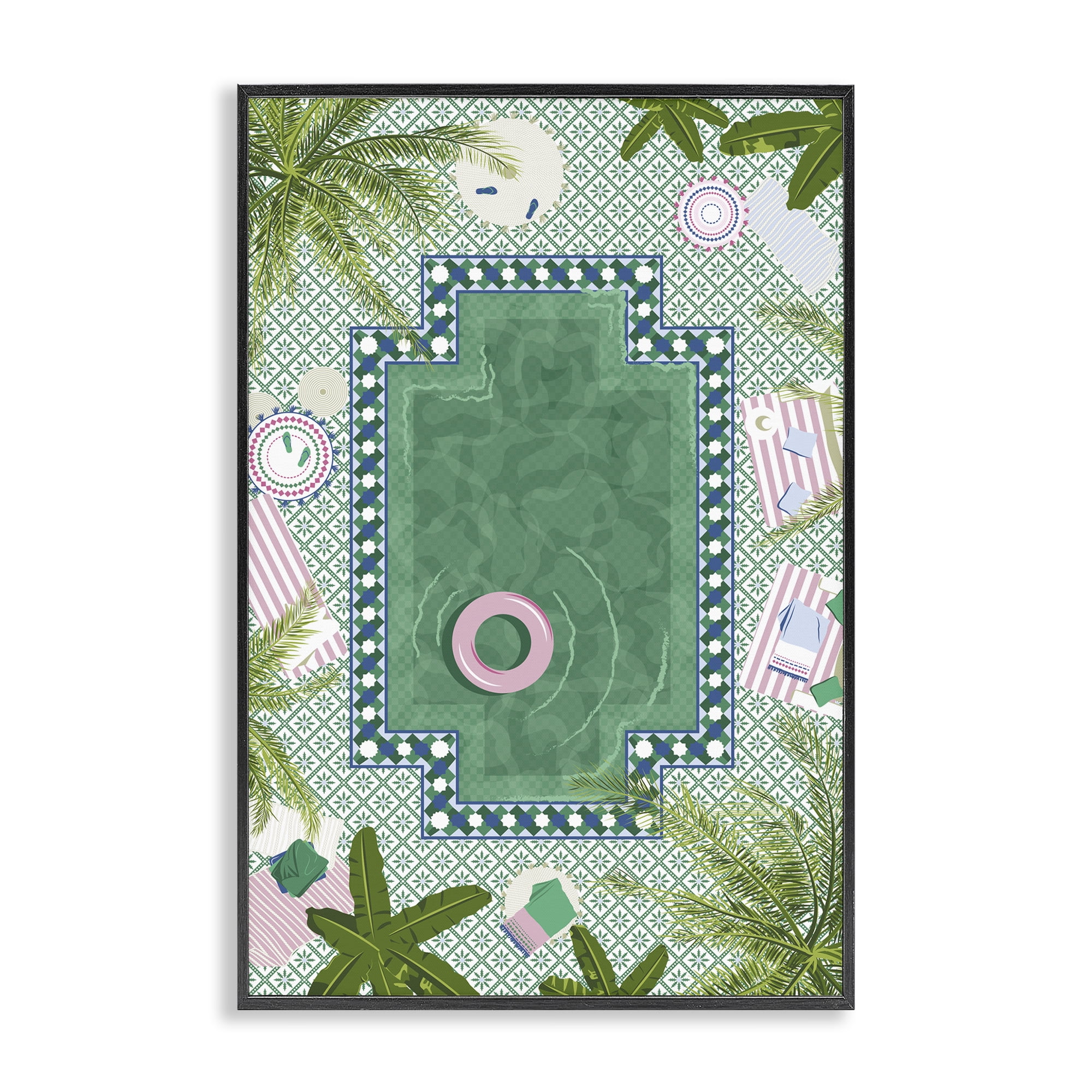 Stupell Industries Morocco Riad Pool Black Framed Giclee Art, design by Vero Illustrates
