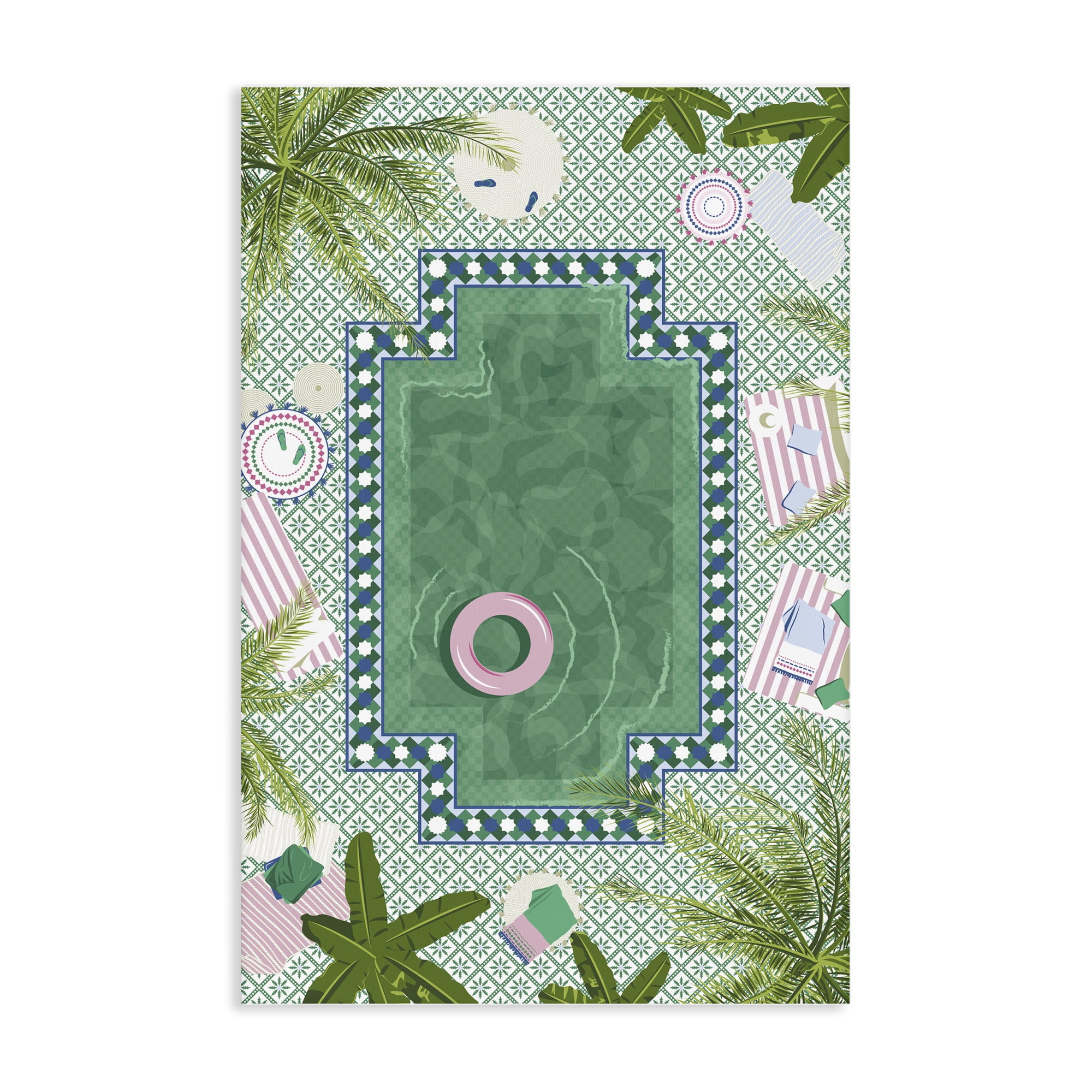 Stupell Industries Morocco Riad Pool Canvas Wall Art, design by Vero Illustrates