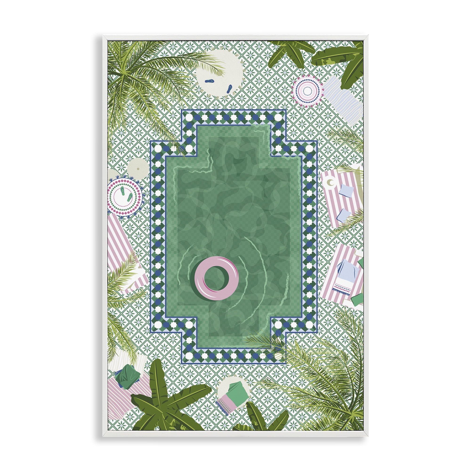 Stupell Industries Morocco Riad Pool White Framed Giclee Art, design by Vero Illustrates