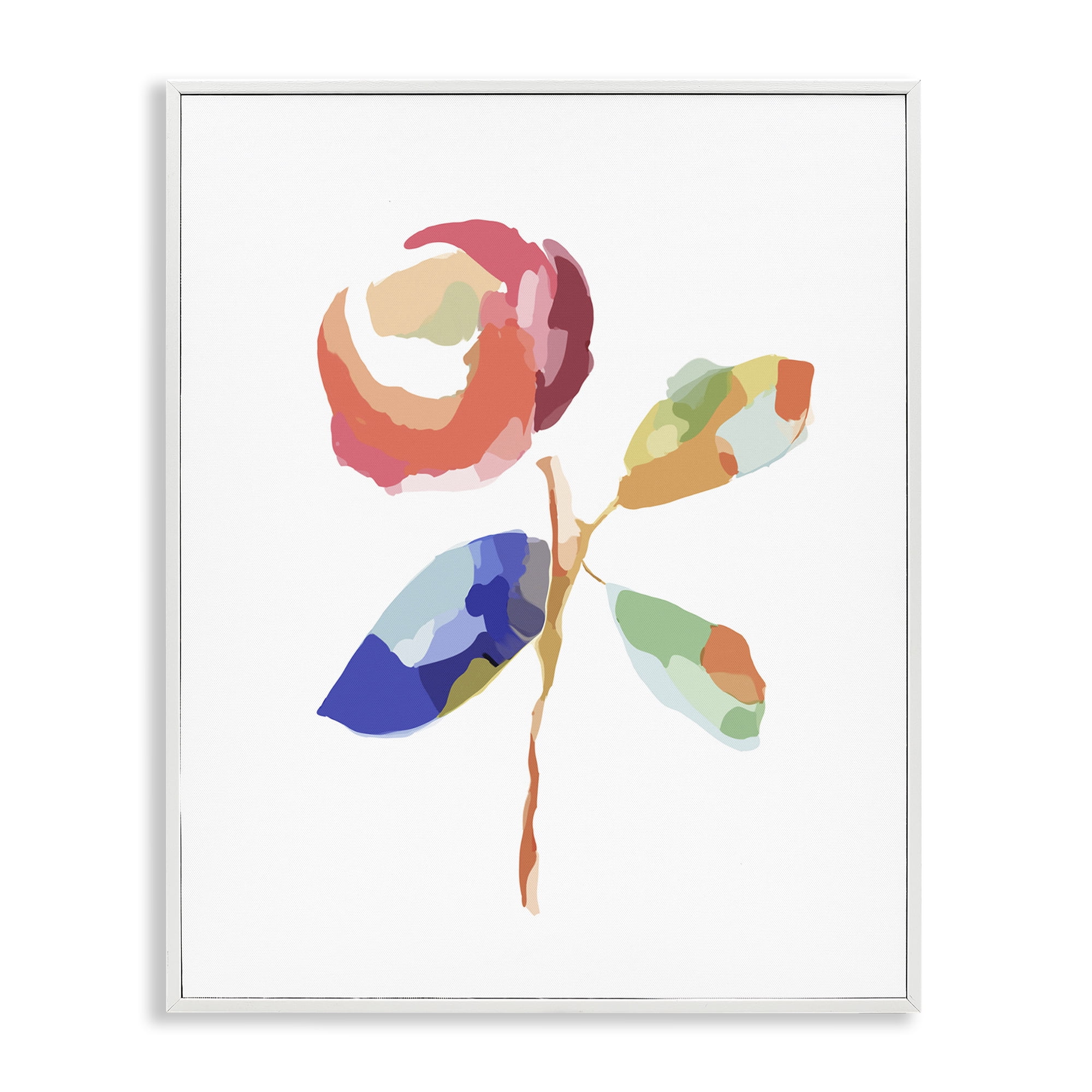 Stupell Industries Mosaic Floral Bloom Plants & Flowers Painting White Framed Art Print Wall Art, 11 x 14