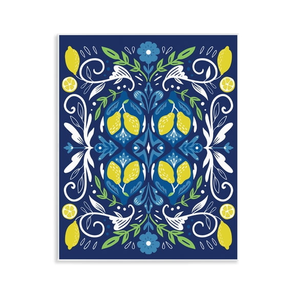 Stupell Industries Mosaic Floral Pattern Food & Beverage Painting Unframed Art Print Wall Art, 11 x 14