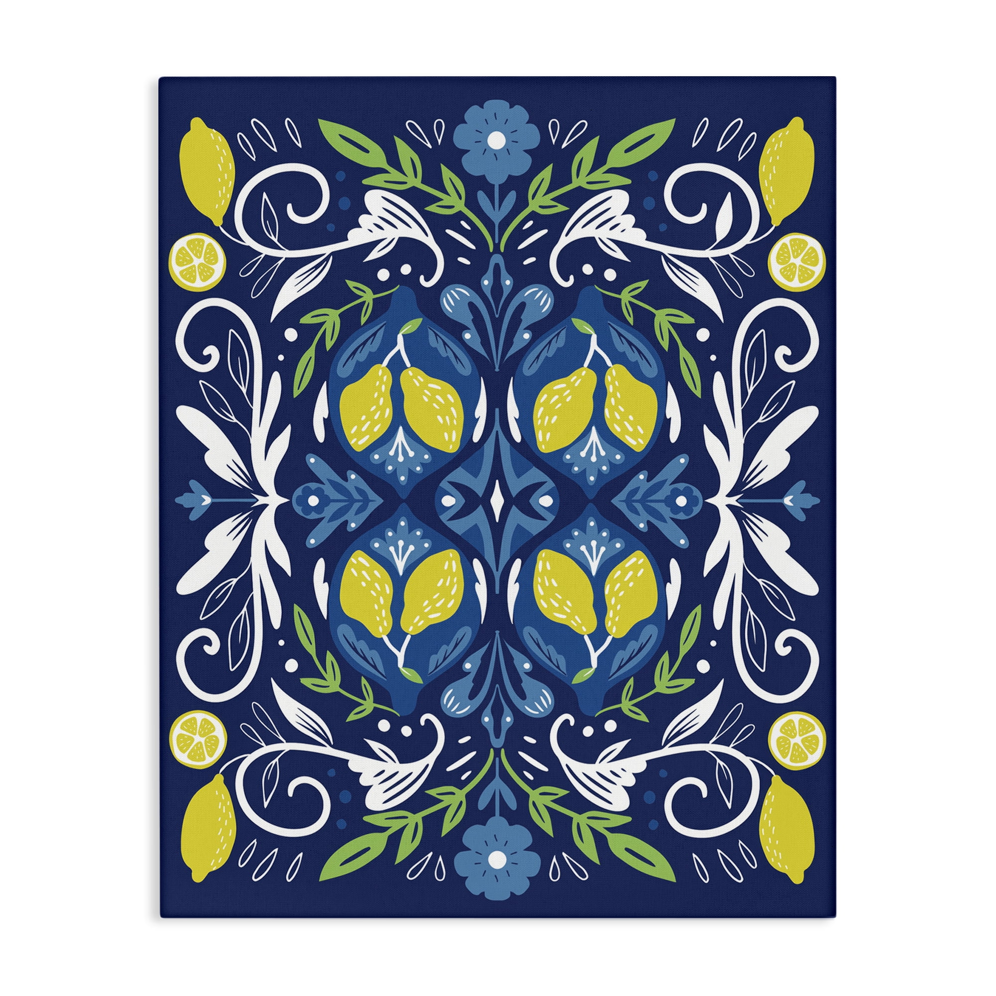Stupell Industries Mosaic Floral Pattern Food & Beverage Painting Wrapped Canvas Art Print Wall Art, 16 x 20