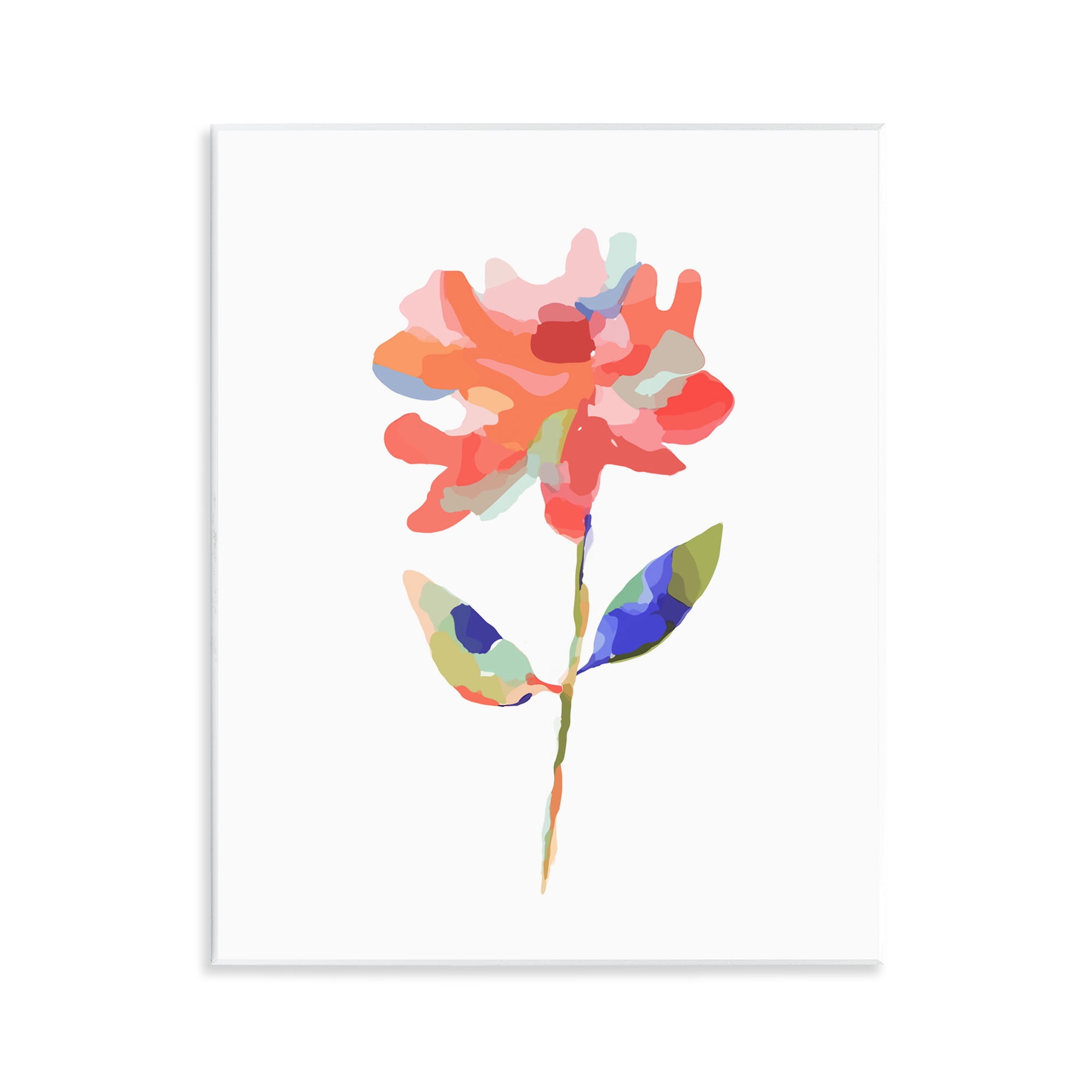 Stupell Industries Mosaic Flower Blossom Plants & Flowers Painting Unframed Art Print Wall Art, 11 x 14