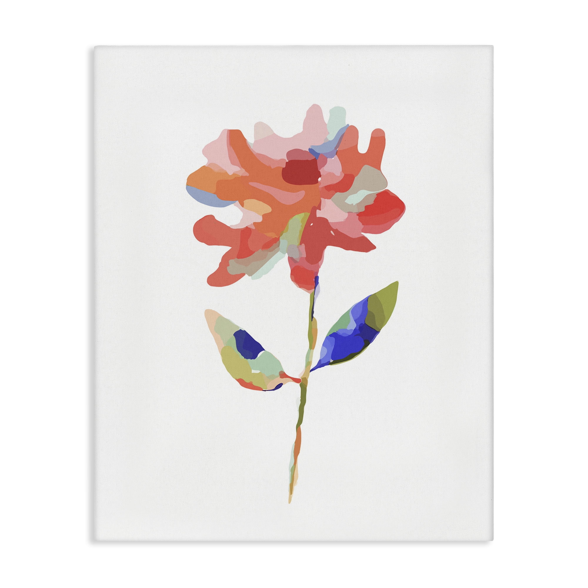 Stupell Industries Mosaic Flower Blossom Plants & Flowers Painting Wrapped Canvas Art Print Wall Art, 30 x 40