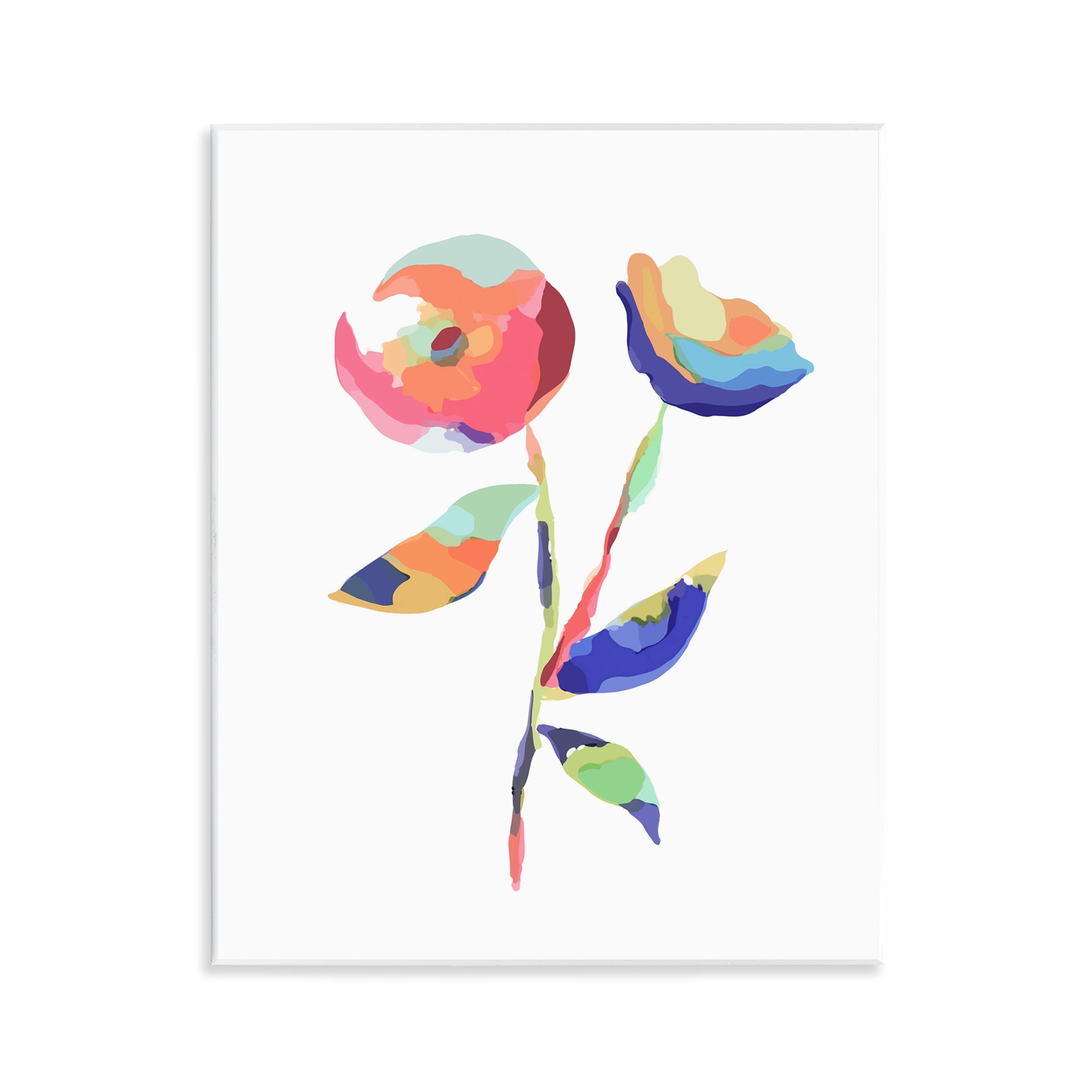 Stupell Industries Mosaic Flower Buds Plants & Flowers Painting Unframed Art Print Wall Art, 11 x 14