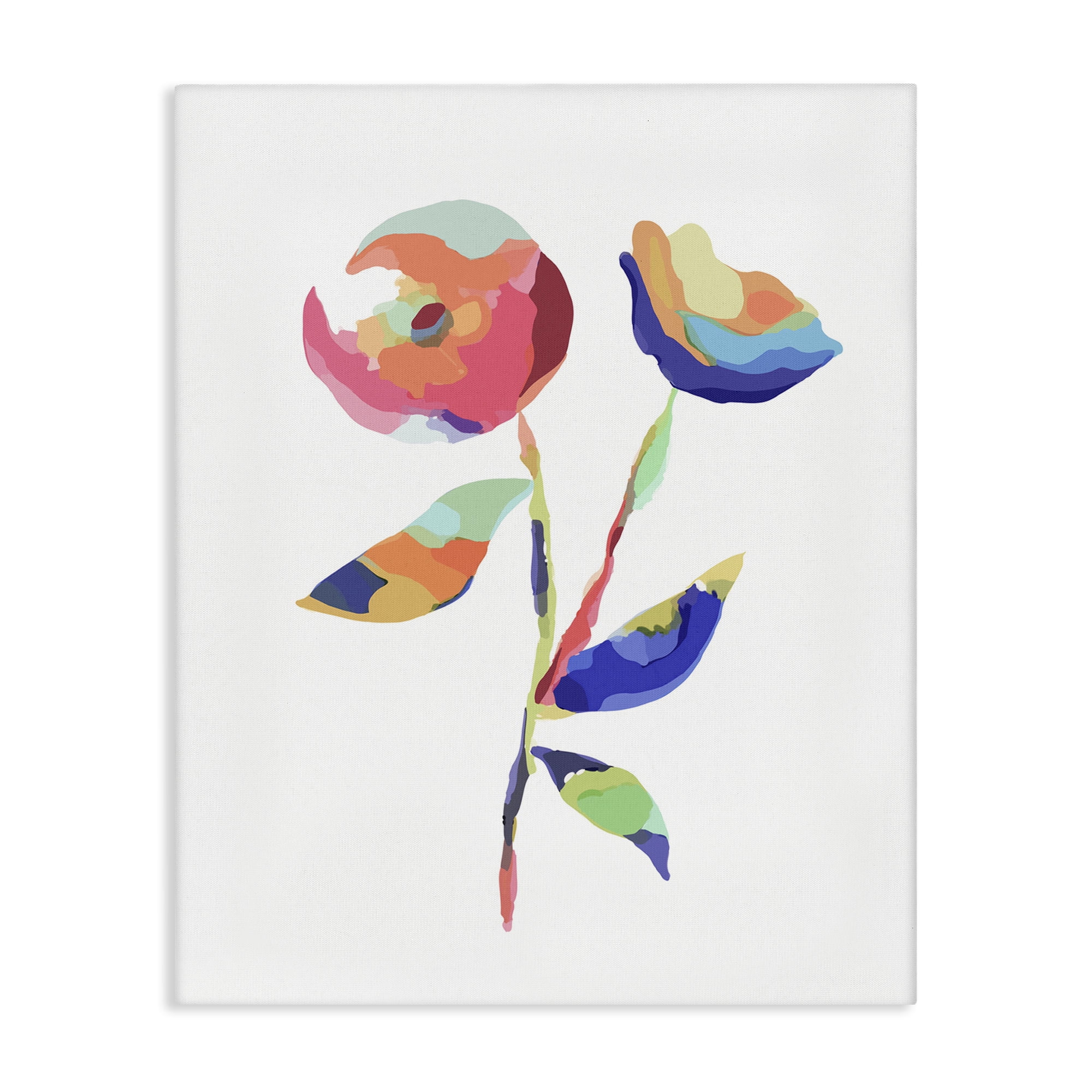 Stupell Industries Mosaic Flower Buds Plants & Flowers Painting Wrapped Canvas Art Print Wall Art, 16 x 20