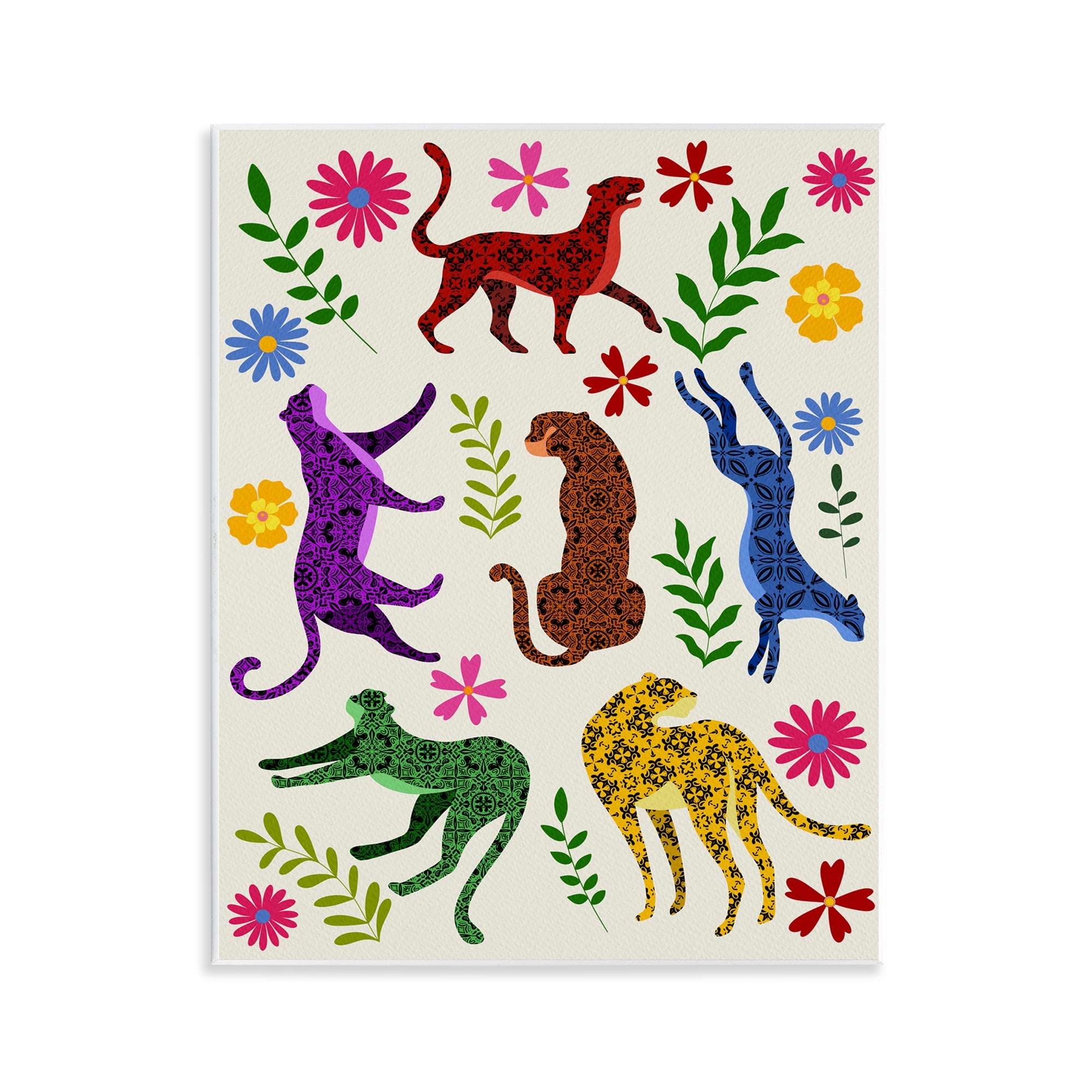 Stupell Industries Mosaic Pattern Leopards Animals & Insects Painting Unframed Art Print Wall Art, 11 x 14