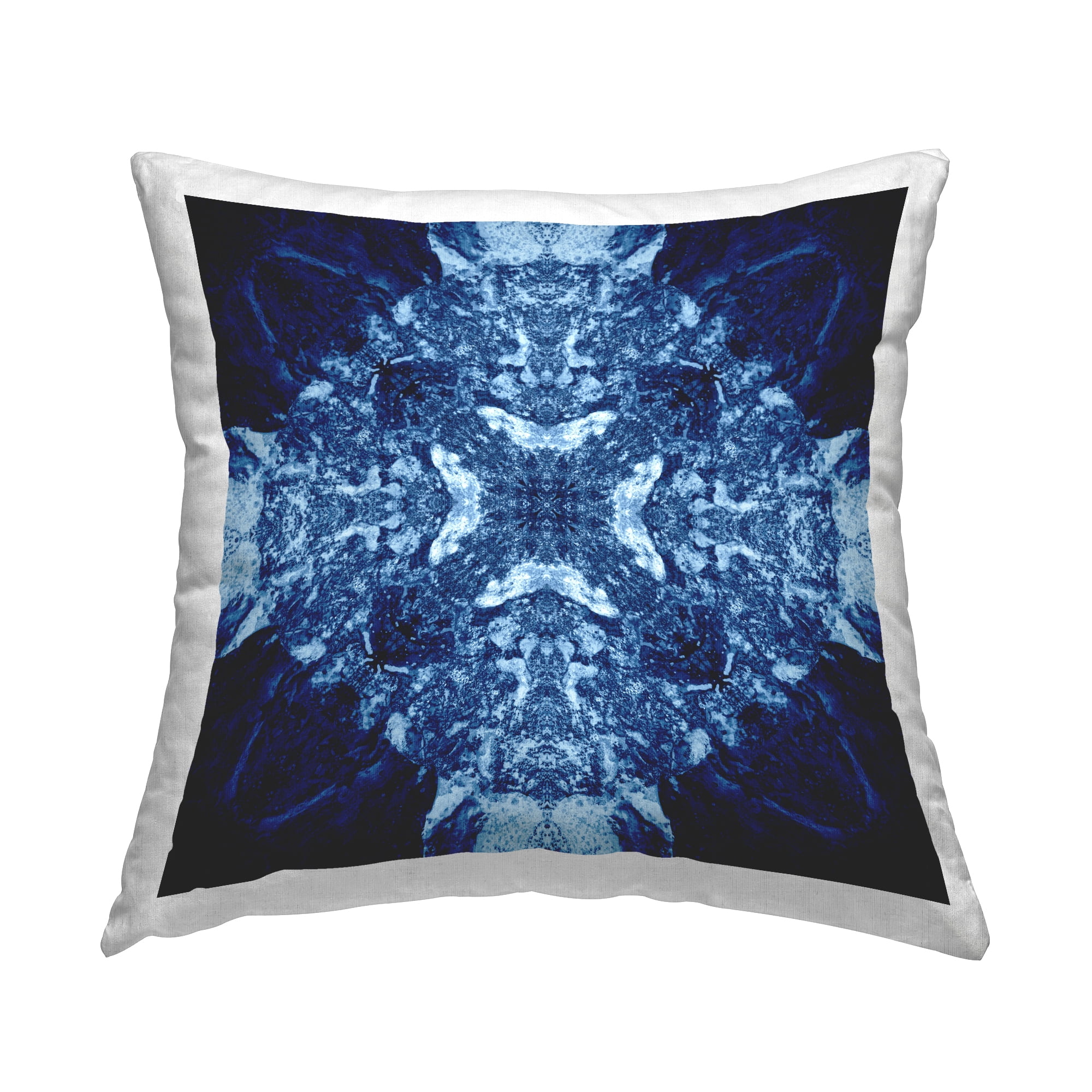 Stupell Industries Mosaic Pattern on Blue Decorative Printed Throw Pillow Design by El Perkin.