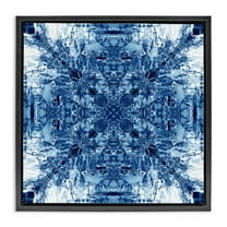 Stupell Industries Mosaic Pattern on White Abstract Painting Black Floater Framed Canvas Art Print Wall Art, 18 x 18