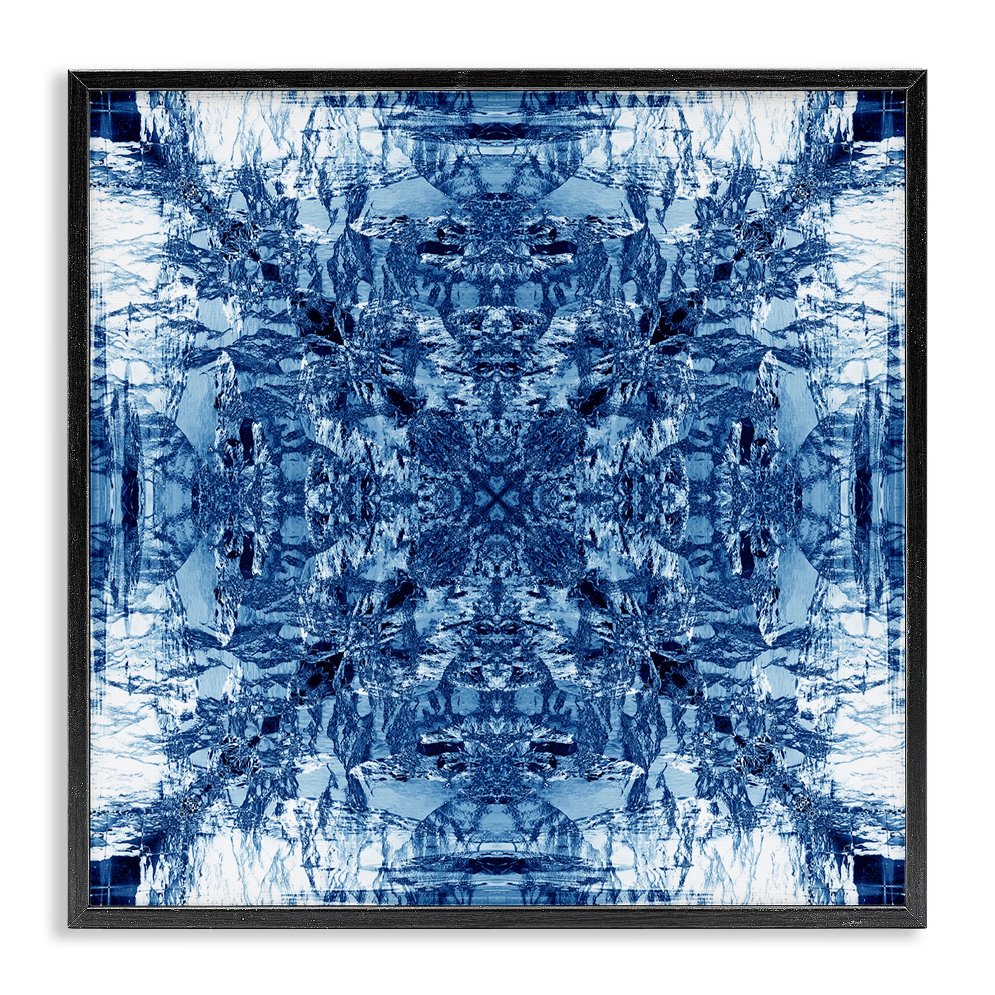 Stupell Industries Mosaic Pattern on White Abstract Painting Black Framed Art Print Wall Art, 17 x 17