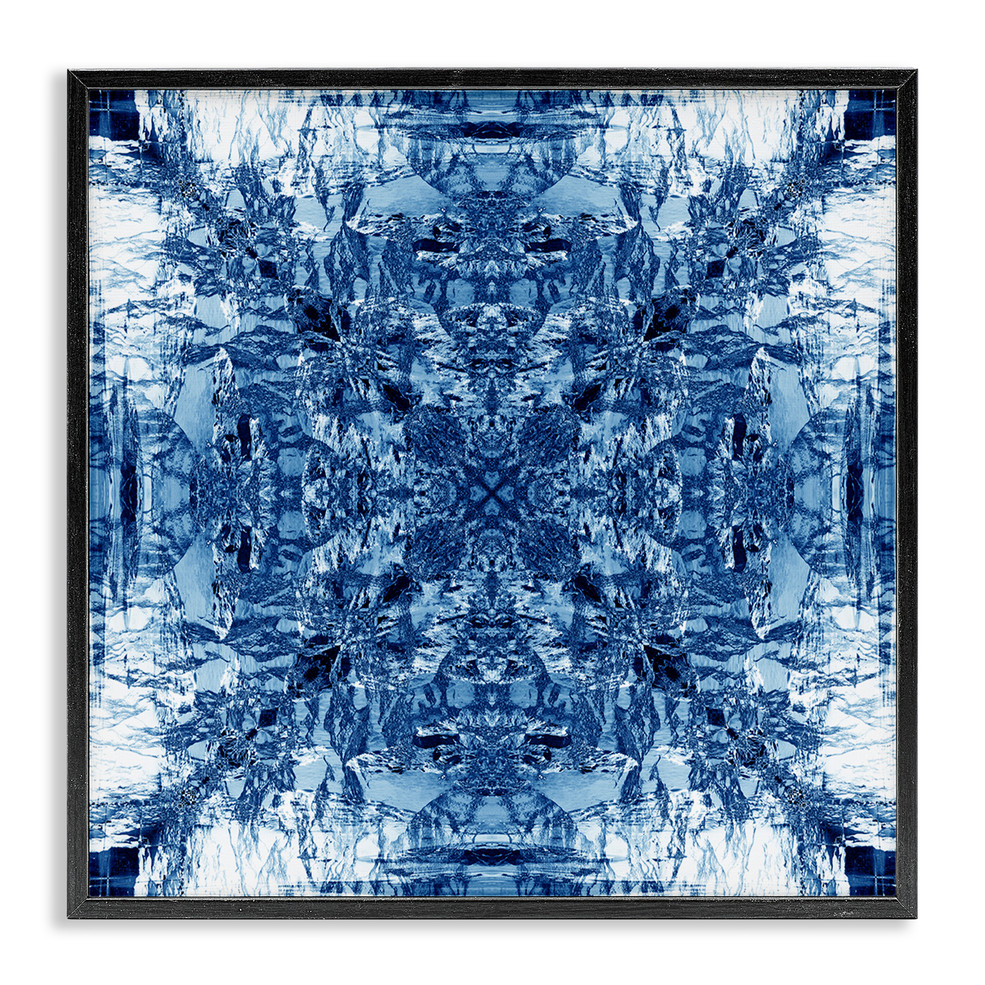 Stupell Industries Mosaic Pattern on White Abstract Painting Black Framed Art Print Wall Art, 24 x 24