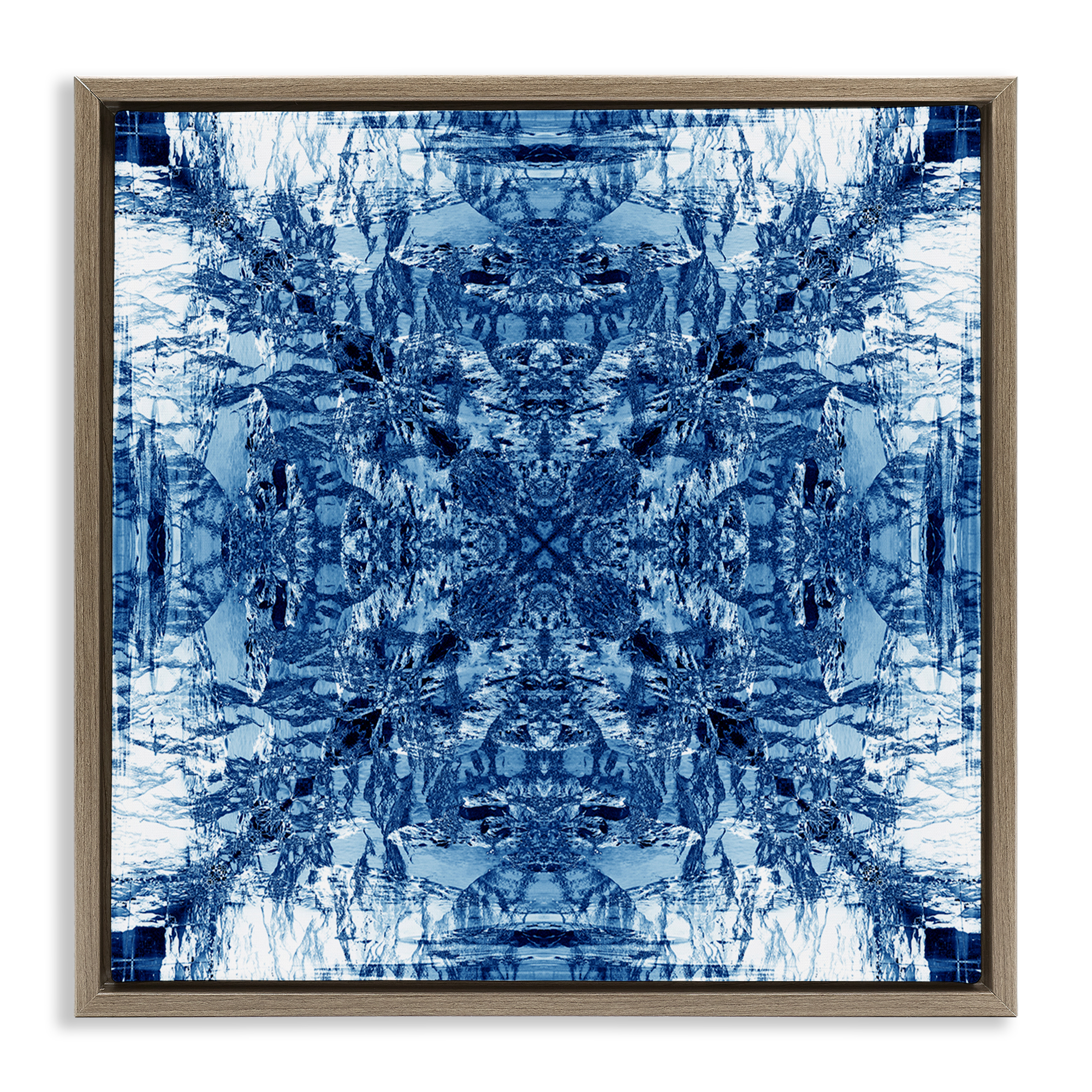 Stupell Industries Mosaic Pattern on White Abstract Painting Brown Floater Framed Canvas Art Print Wall Art, 25 x 25