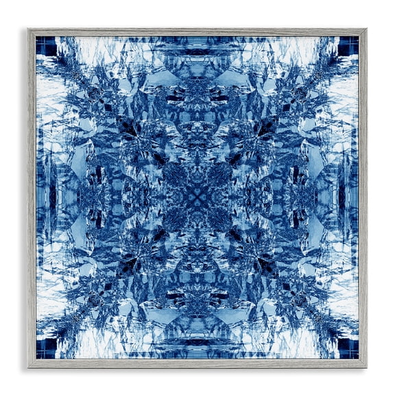 Stupell Industries Mosaic Pattern on White Abstract Painting Gray Framed Art Print Wall Art, 12 x 12