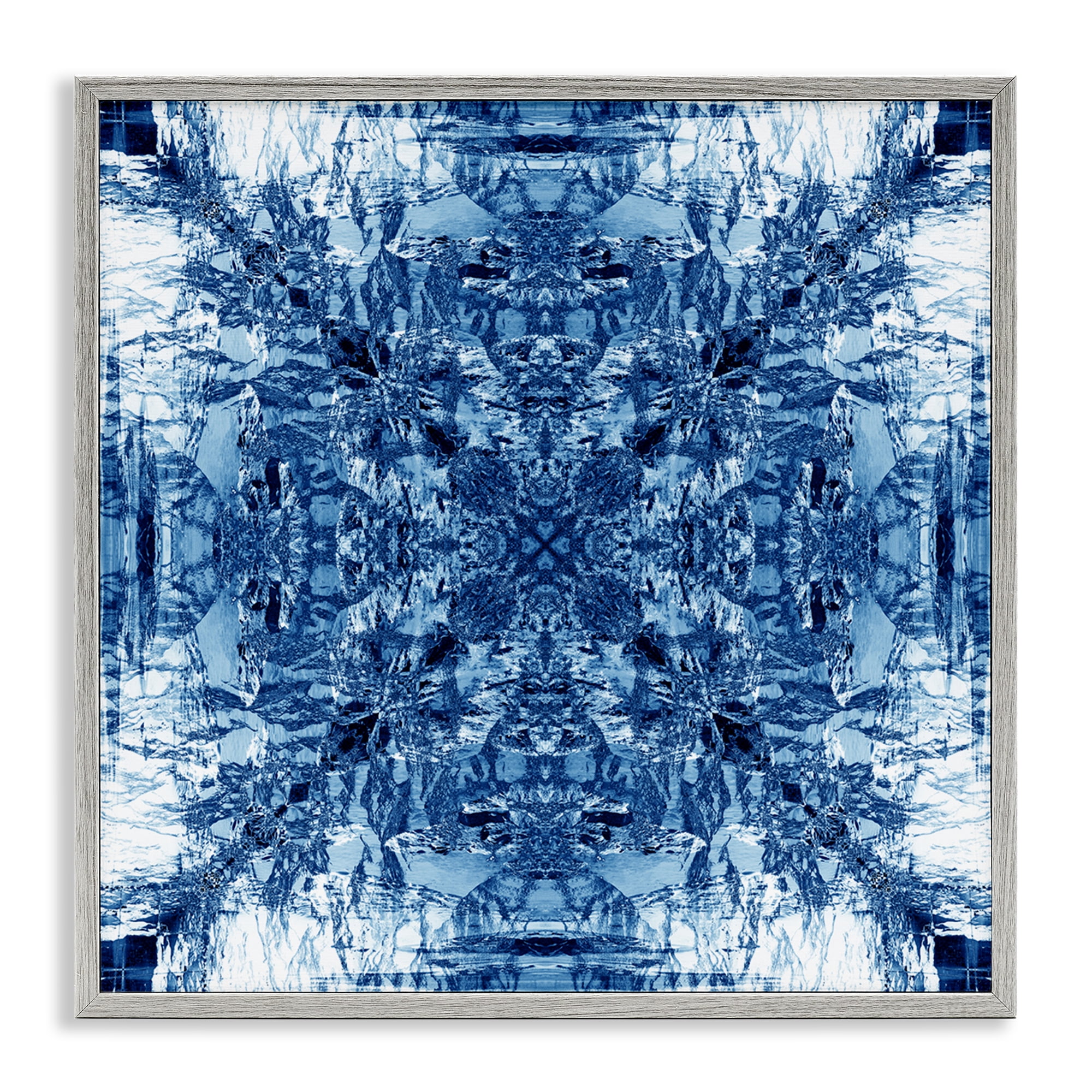 Stupell Industries Mosaic Pattern on White Abstract Painting Gray Framed Art Print Wall Art, 17 x 17