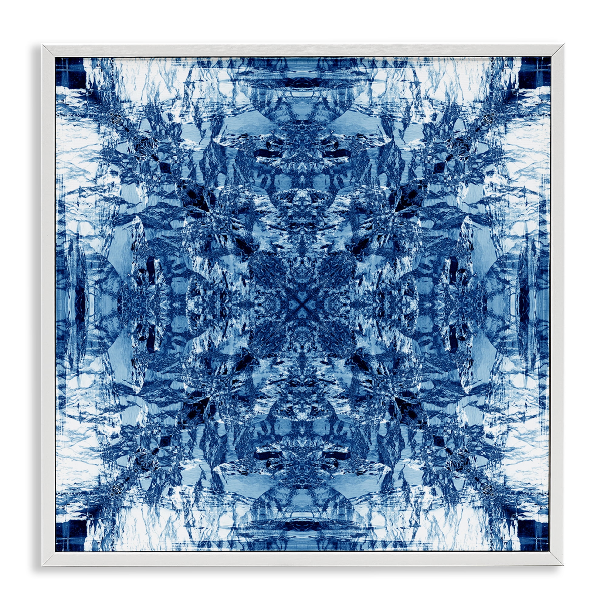 Stupell Industries Mosaic Pattern on White Abstract Painting White Framed Art Print Wall Art, 12 x 12
