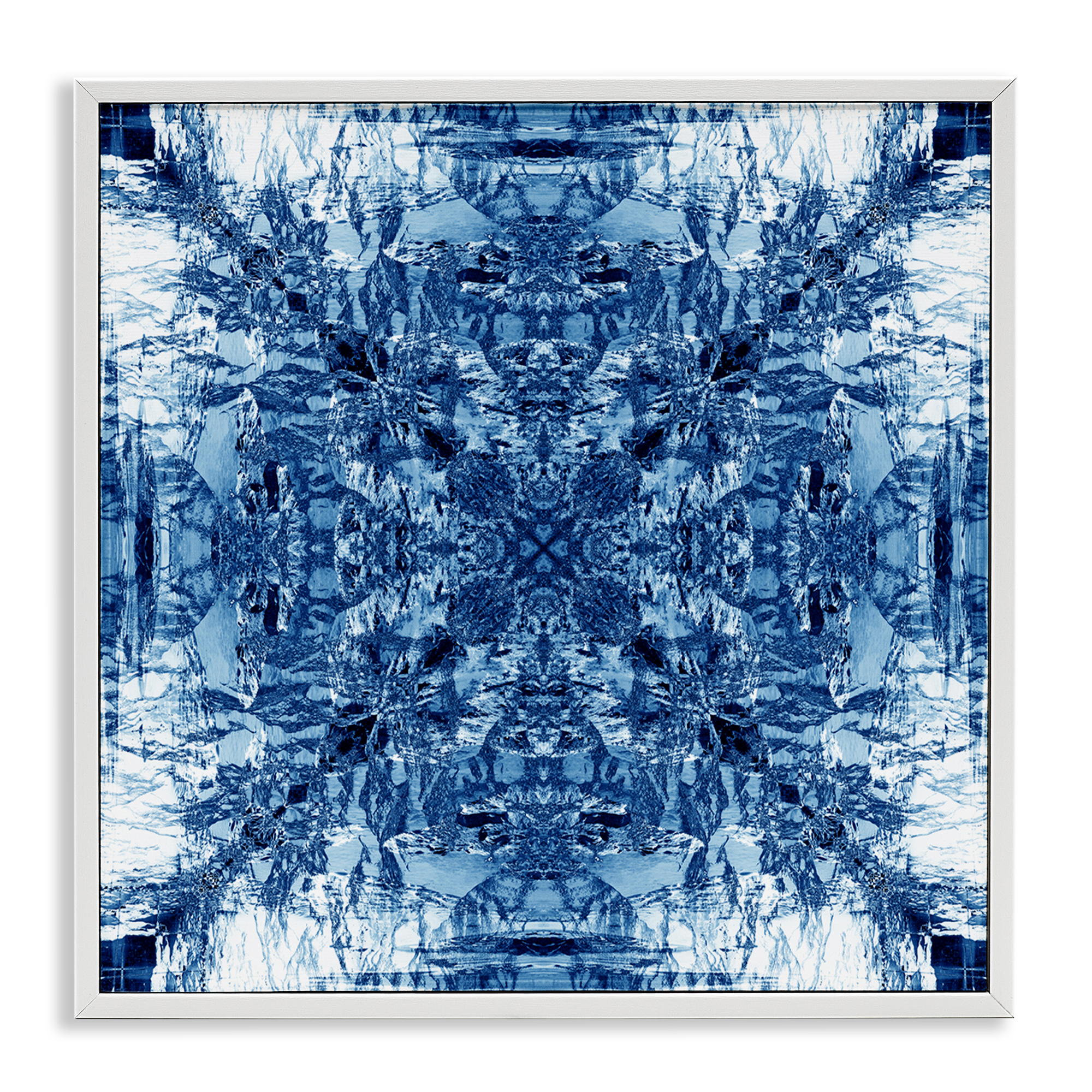 Stupell Industries Mosaic Pattern on White Abstract Painting White Framed Art Print Wall Art, 17 x 17