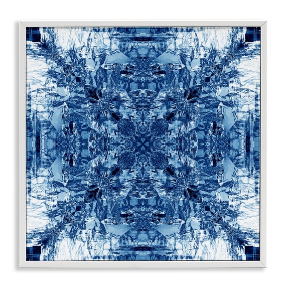 Stupell Industries Mosaic Pattern on White Abstract Painting White Framed Art Print Wall Art, 24 x 24