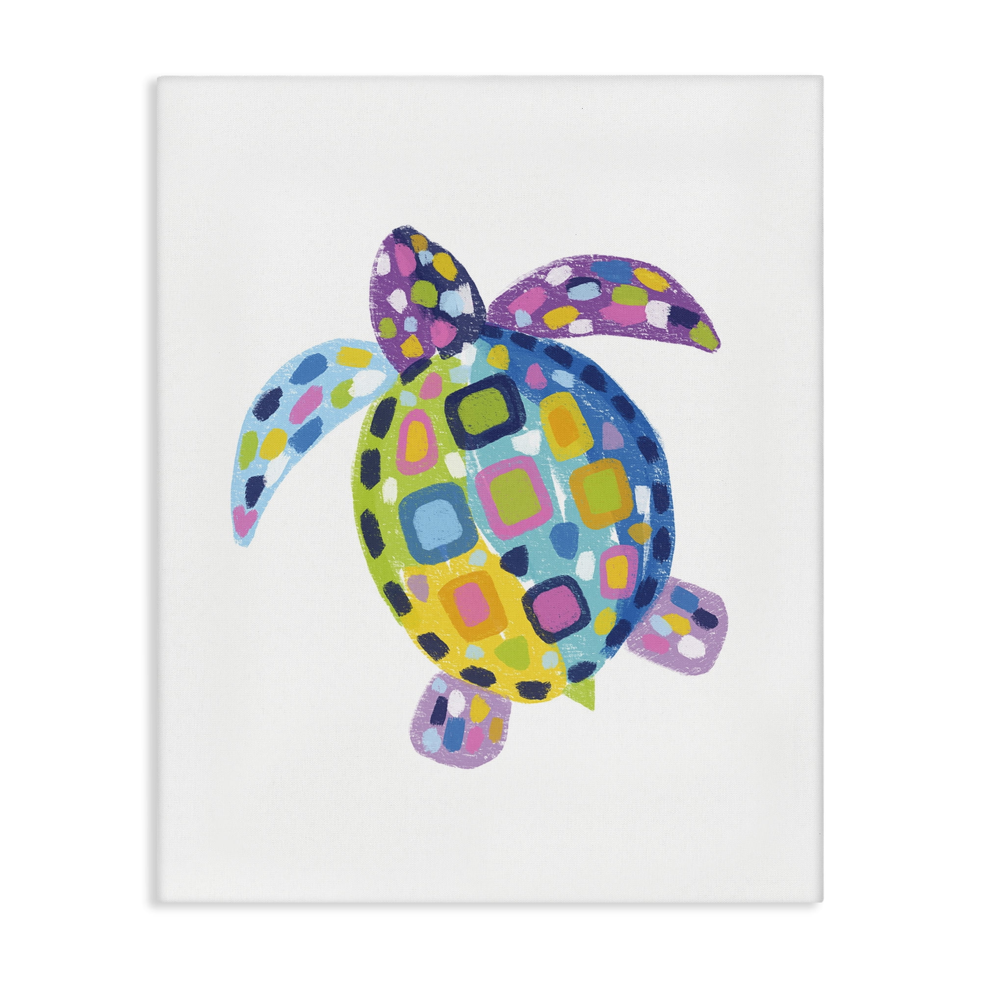 Stupell Industries Mosaic Patterned Turtle Animals & Insects Painting Gallery Wrapped Canvas Art Print Wall Art, 36 x 48