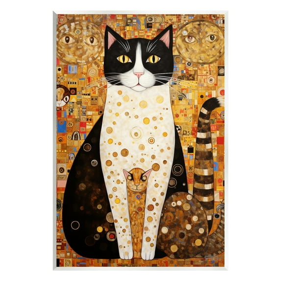 Stupell Industries Mosaic Style Cats Pattern Animals & Insects Painting Unframed Art Print Wall Art, 10 x 15