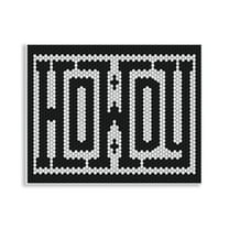 Stupell Industries Mosaic Style Howdy in Black Quotes and Sayings Painting Unframed Art Print Wall Art, 14 x 11