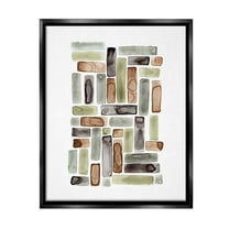 Stupell Industries Mosaic Style Shapes Abstract Painting Black Floater Framed Canvas Art Print Wall Art, 17 x 21