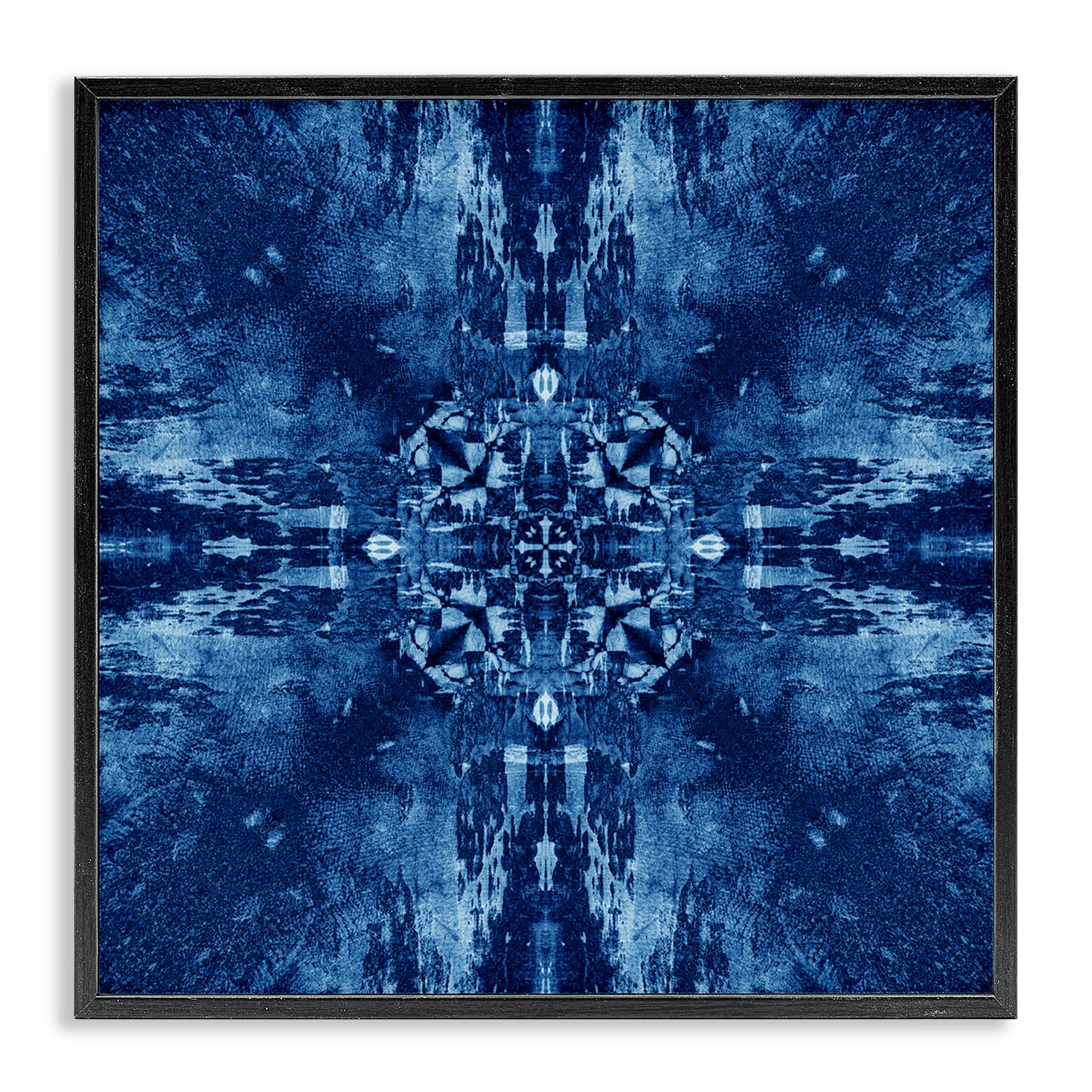 Stupell Industries Mosaic Tie Dye Motif Abstract Painting Black Framed Art Print Wall Art, 17 x 17