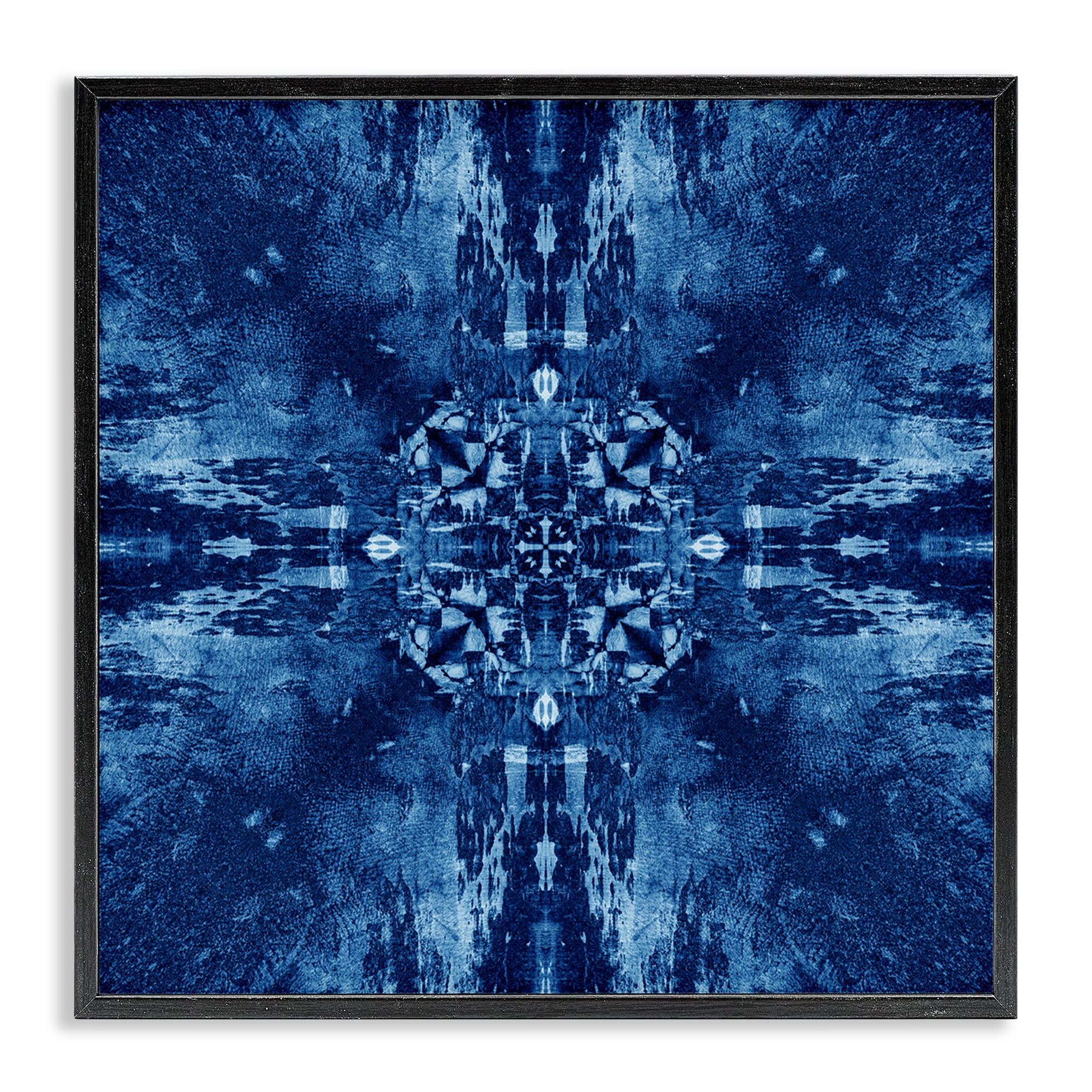 Stupell Industries Mosaic Tie Dye Motif Abstract Painting Black Framed Art Print Wall Art, 24 x 24