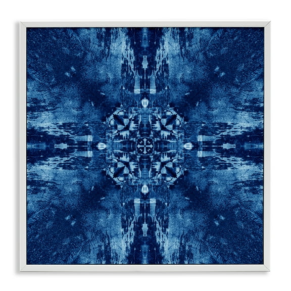 Stupell Industries Mosaic Tie Dye Motif Abstract Painting White Framed Art Print Wall Art, 12 x 12