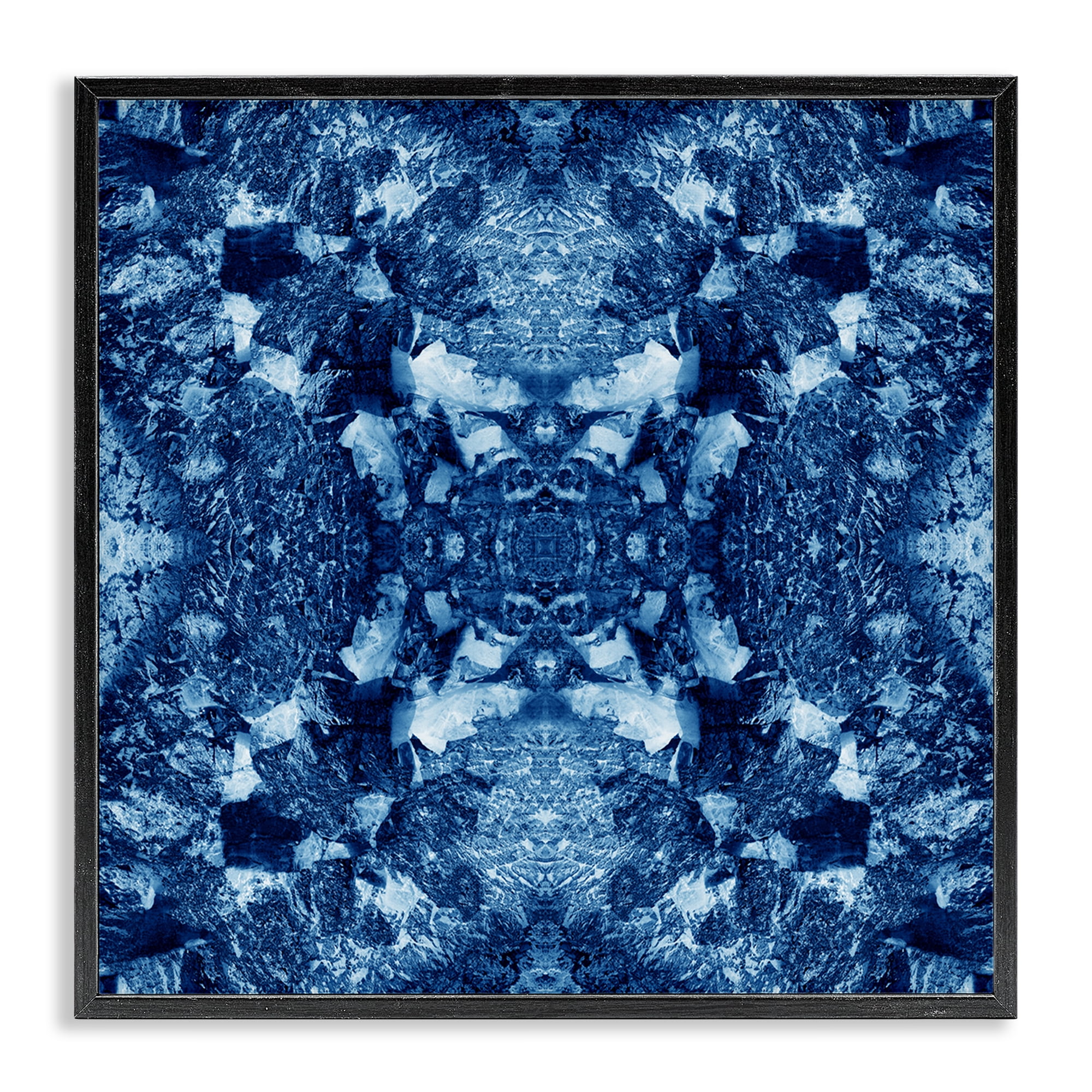 Stupell Industries Mosaic Tie Dye Pattern Abstract Painting Black Framed Art Print Wall Art, 12 x 12