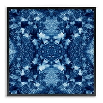 Stupell Industries Mosaic Tie Dye Pattern Abstract Painting Black Framed Art Print Wall Art, 12 x 12